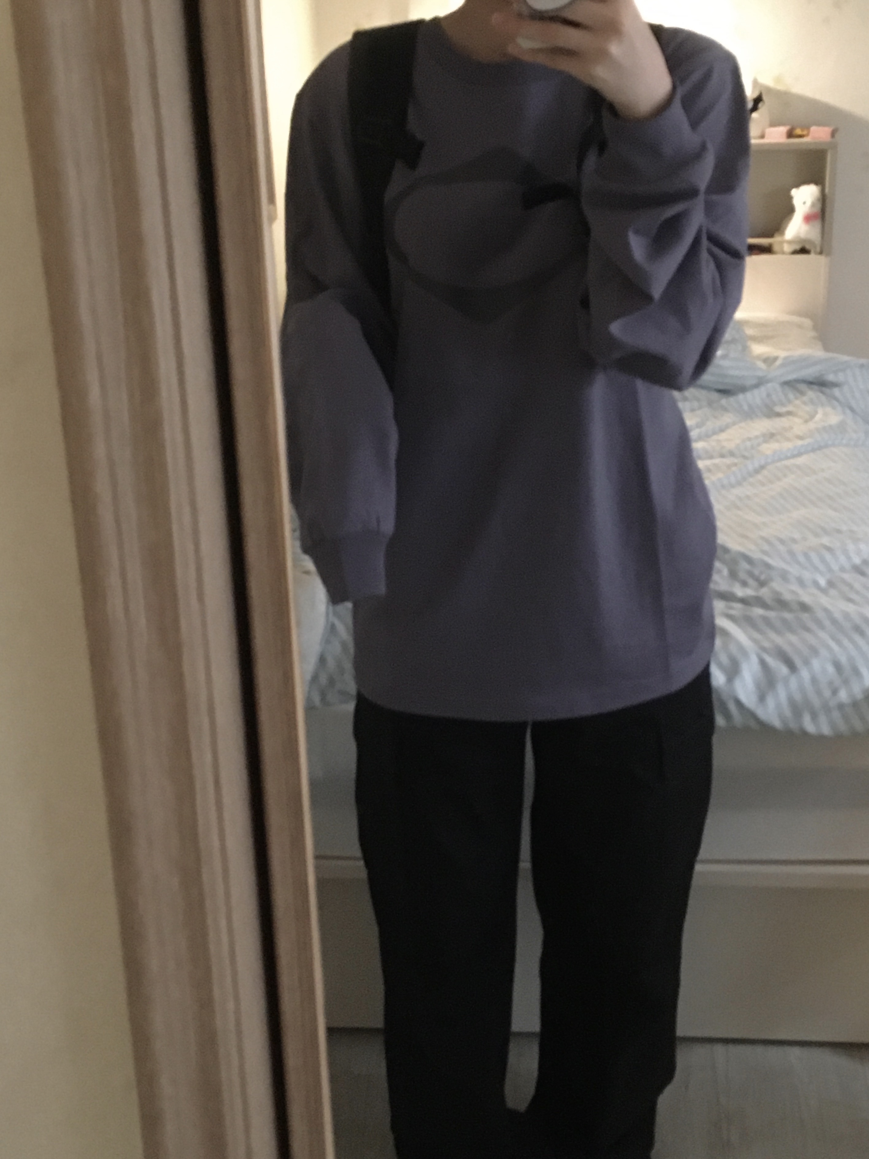 Mischief Rhombus Long Sleeve Purple 착용 스타일 - 2
