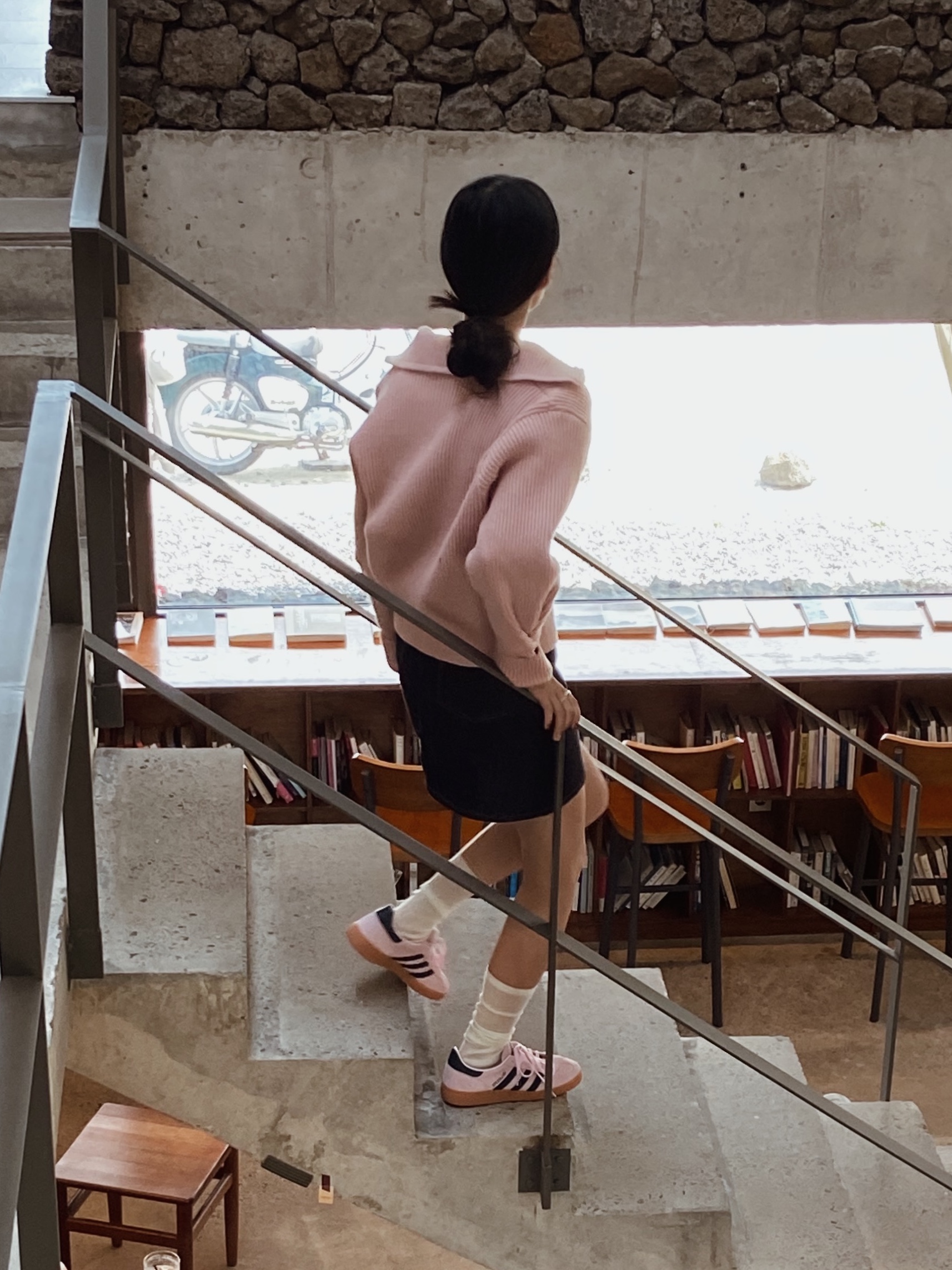 (W) Adidas Spezial Handball Clear Pink 착용 스타일