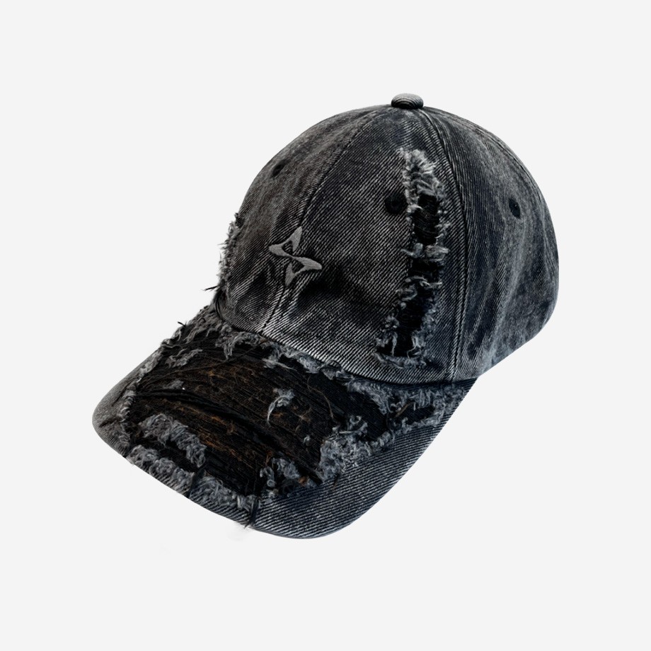 BLR Grunge Denim Cap Charcoal 상세 이미지 1