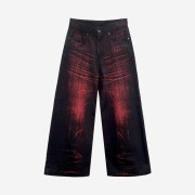 [KREAM Exclusive] BLR Printed Wide Denim Pants Red
