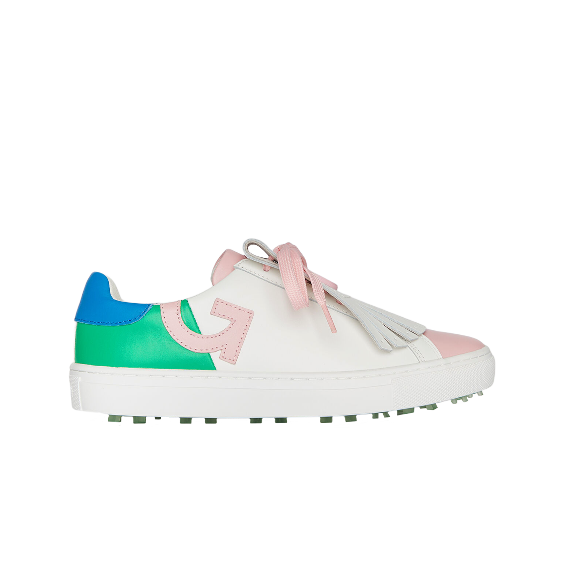 (W) 지포어 더프 레더 컬러블록 쿼터 킬티 골프 슈즈 스노우((W) G/Fore Durf Leather Colourblock Quarter G Kiltie Golf Shoes Snow)