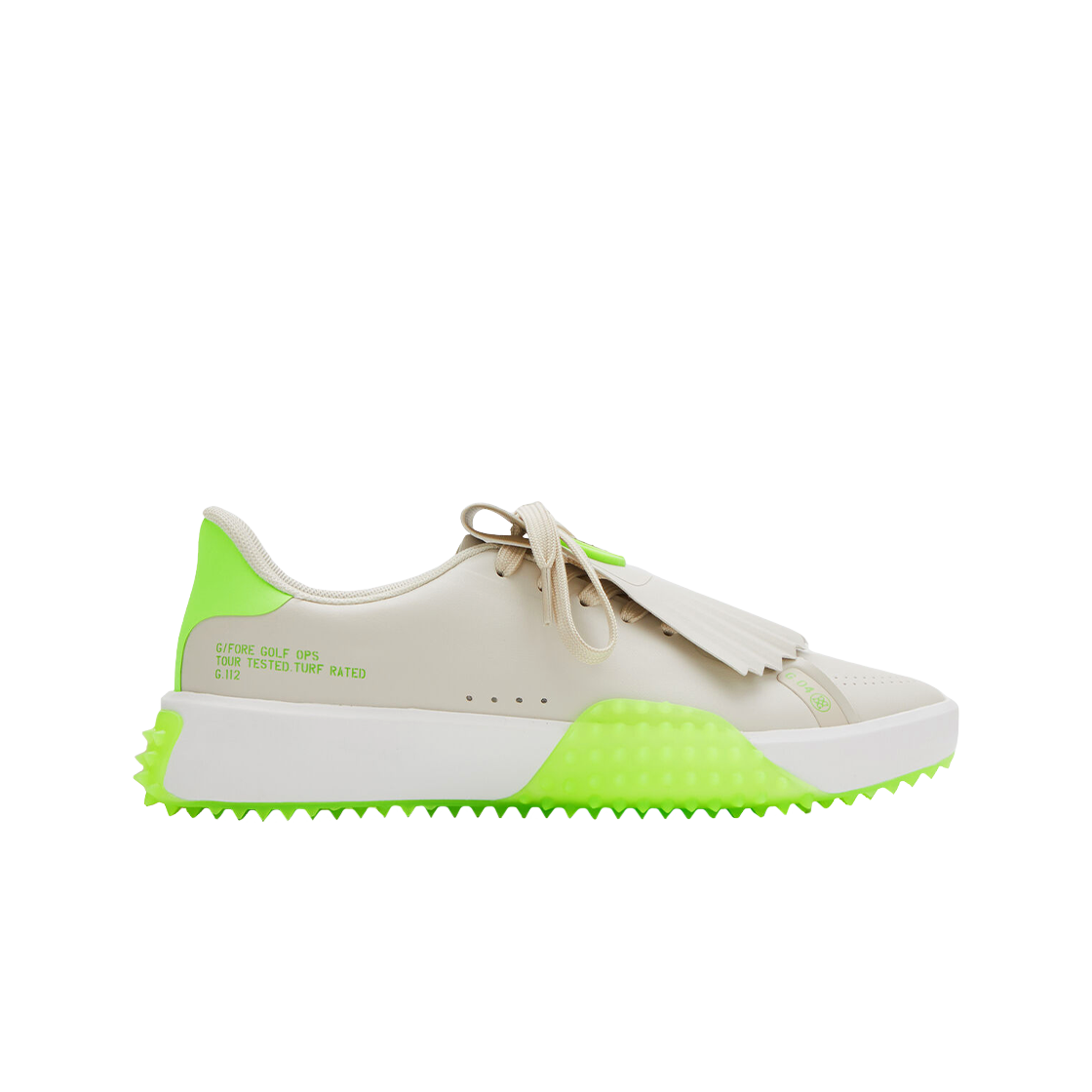 (W) 지포어 G 112 PU 레더 킬티 골프 슈즈 스톤((W) G/Fore G 112 PU Leather Kiltie Golf Shoes Stone) - 1