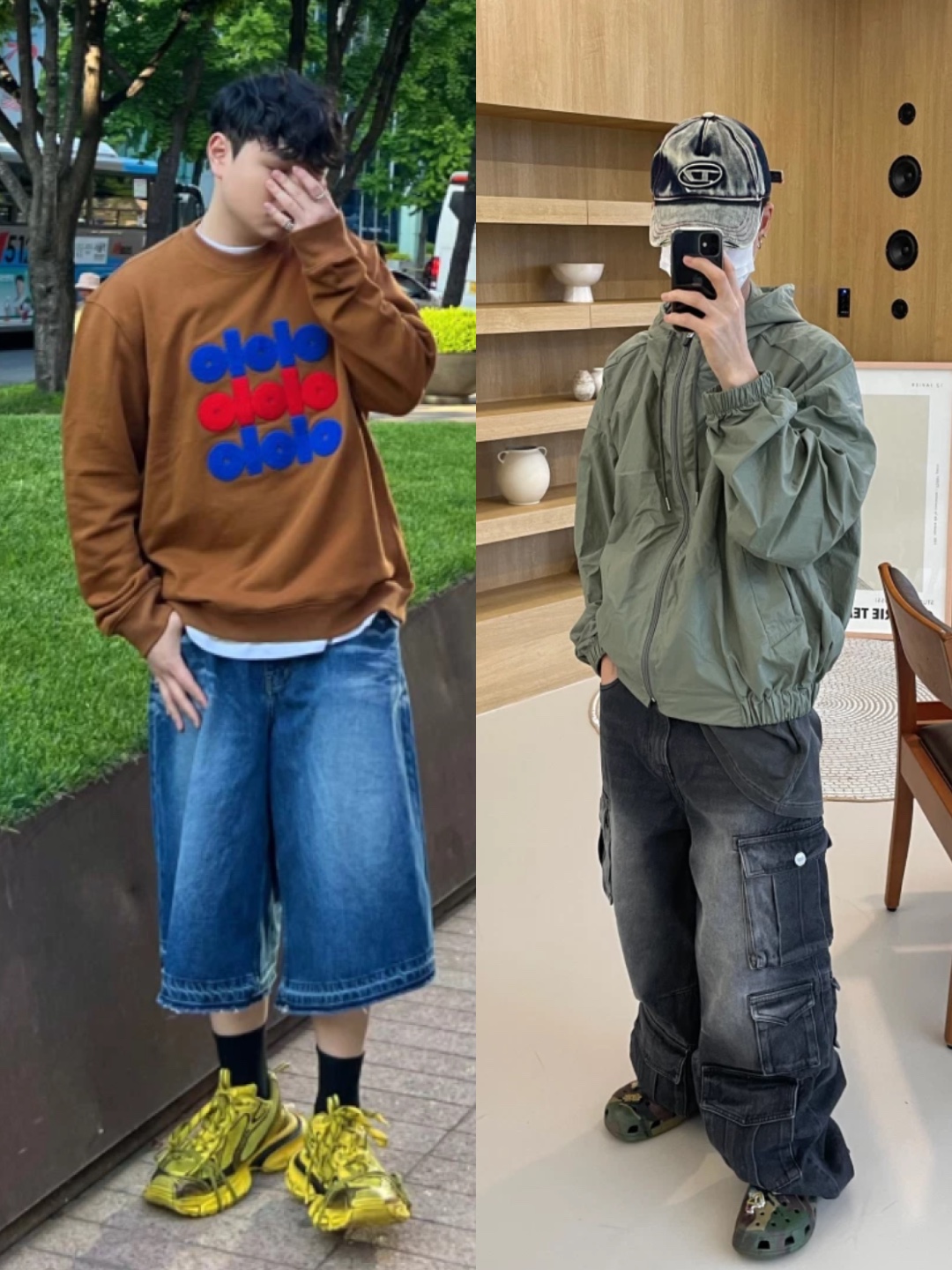 Balenciaga 3XL Sneakers Yellow Black, Diesel C-Seymon Treated Denim Baseball Cap Blue White 착용 스타일 - 2