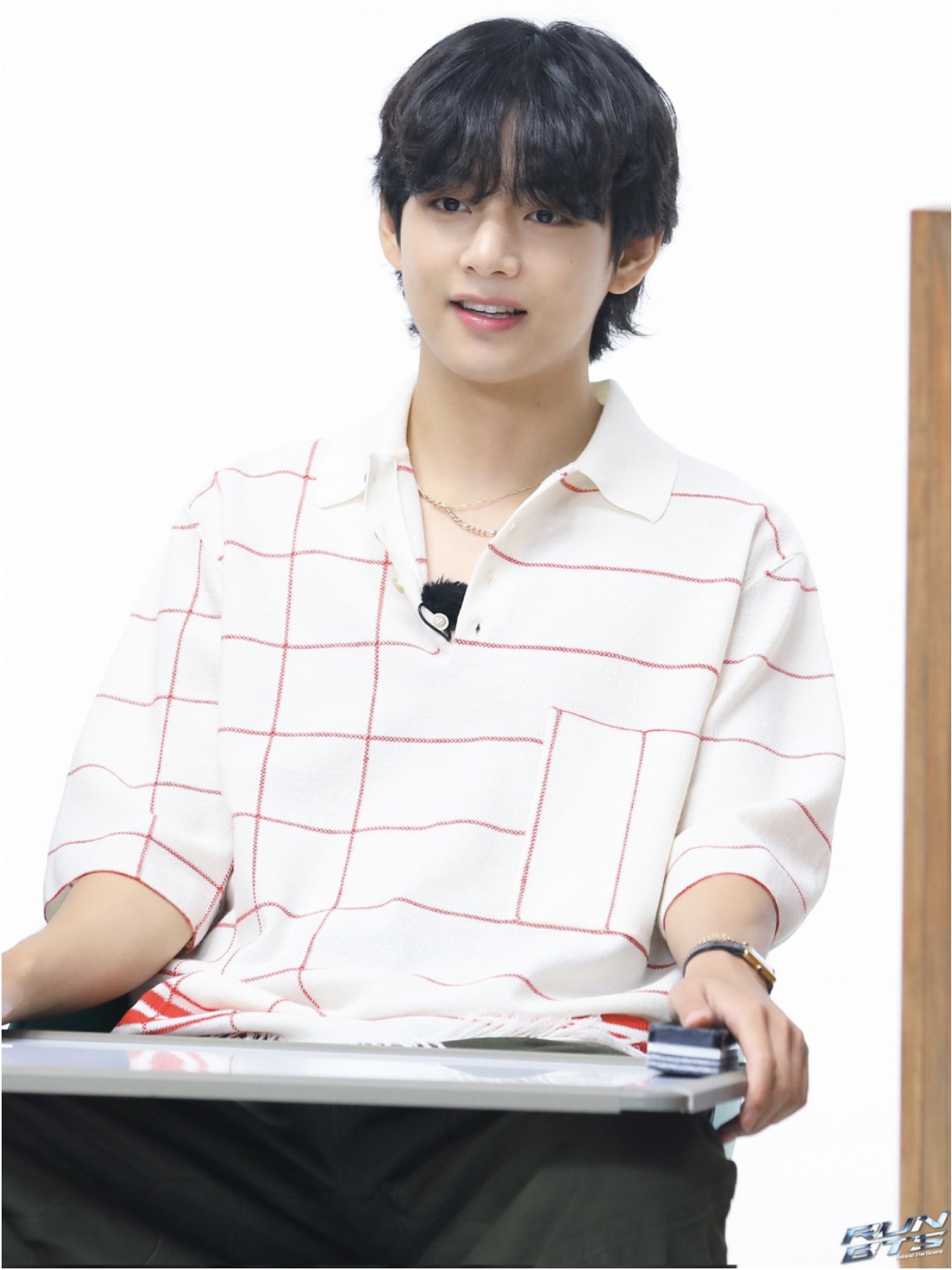 Maison Margiela Striped Polo Shirt White Red 착용 스타일 - 2