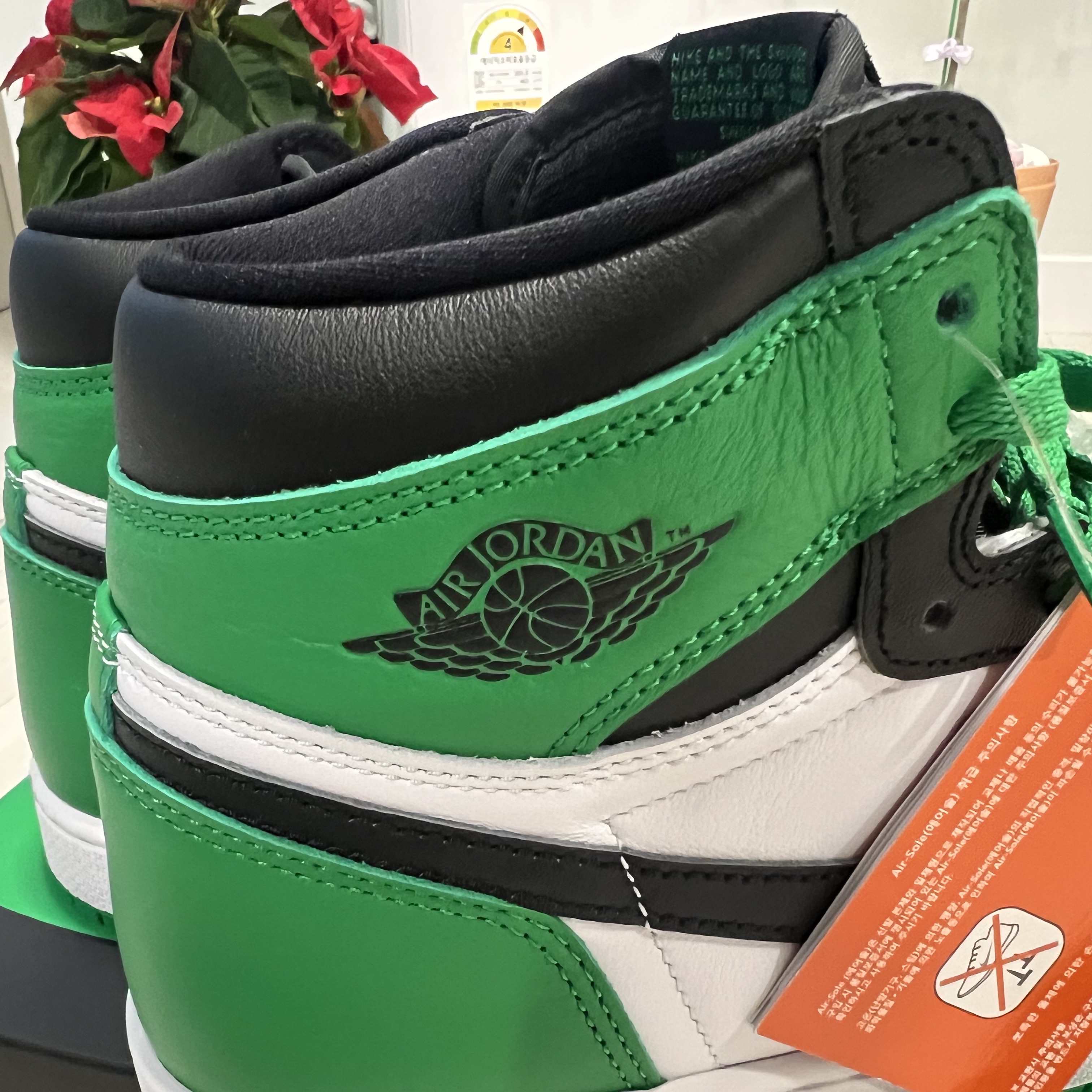 Jordan 1 Retro High OG Black and Lucky Green 착용 스타일 - 4