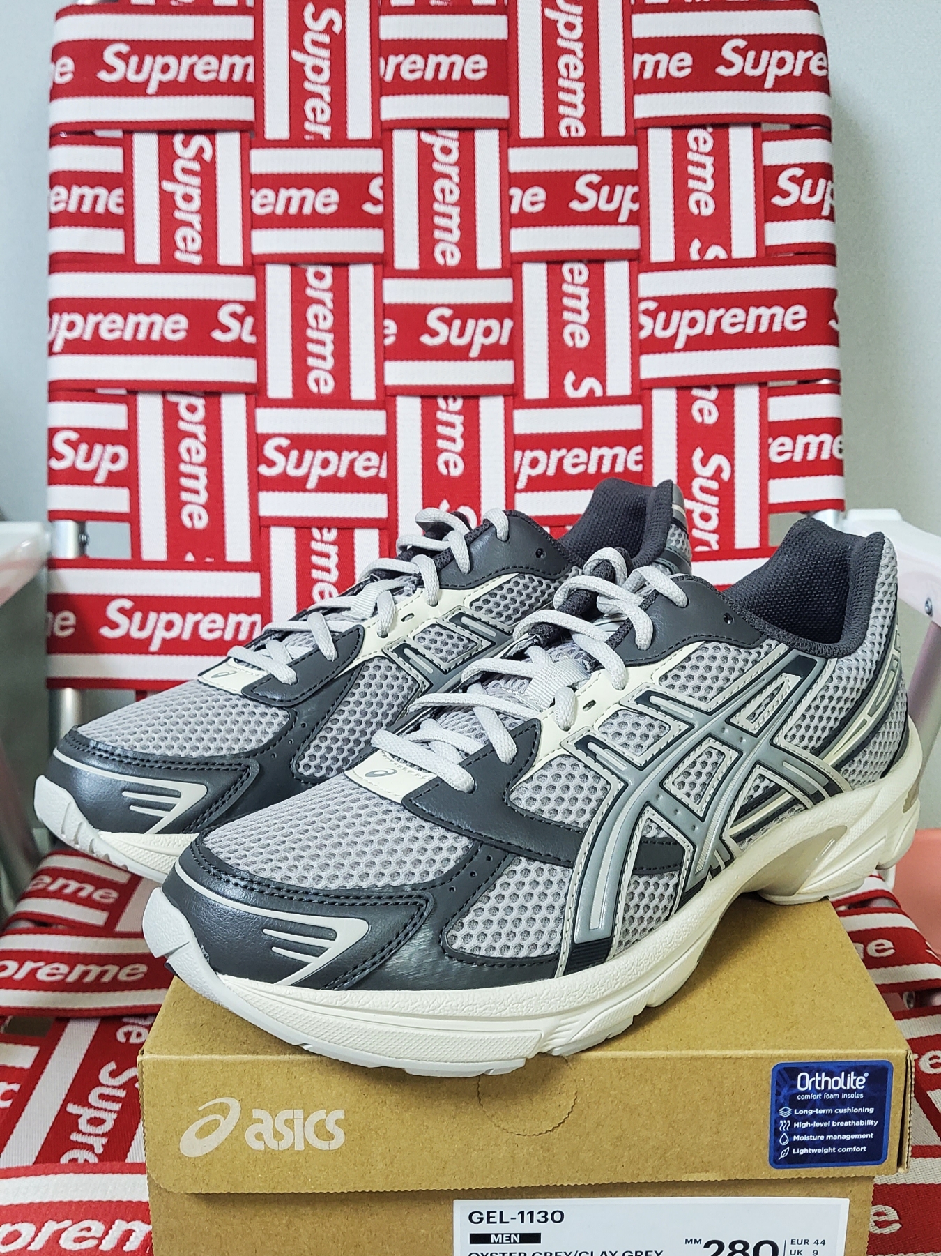 Asics Gel-1130 Oyster Grey Clay Grey 착용 스타일 - 1