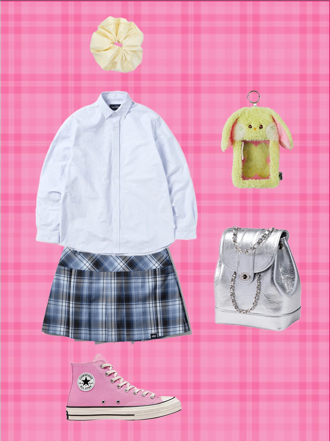 (W) House of Sunny Waterloo Peggy Vol.2, Cardinal Red Munk Bag White 착용 스타일 - 3