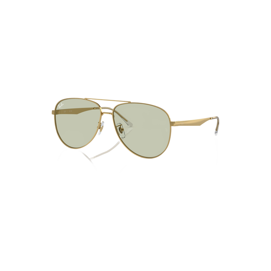 Ray-Ban RB3712D Polished Gold Frame Green Classic Lenses Low Bridge Fit 상세 이미지 1