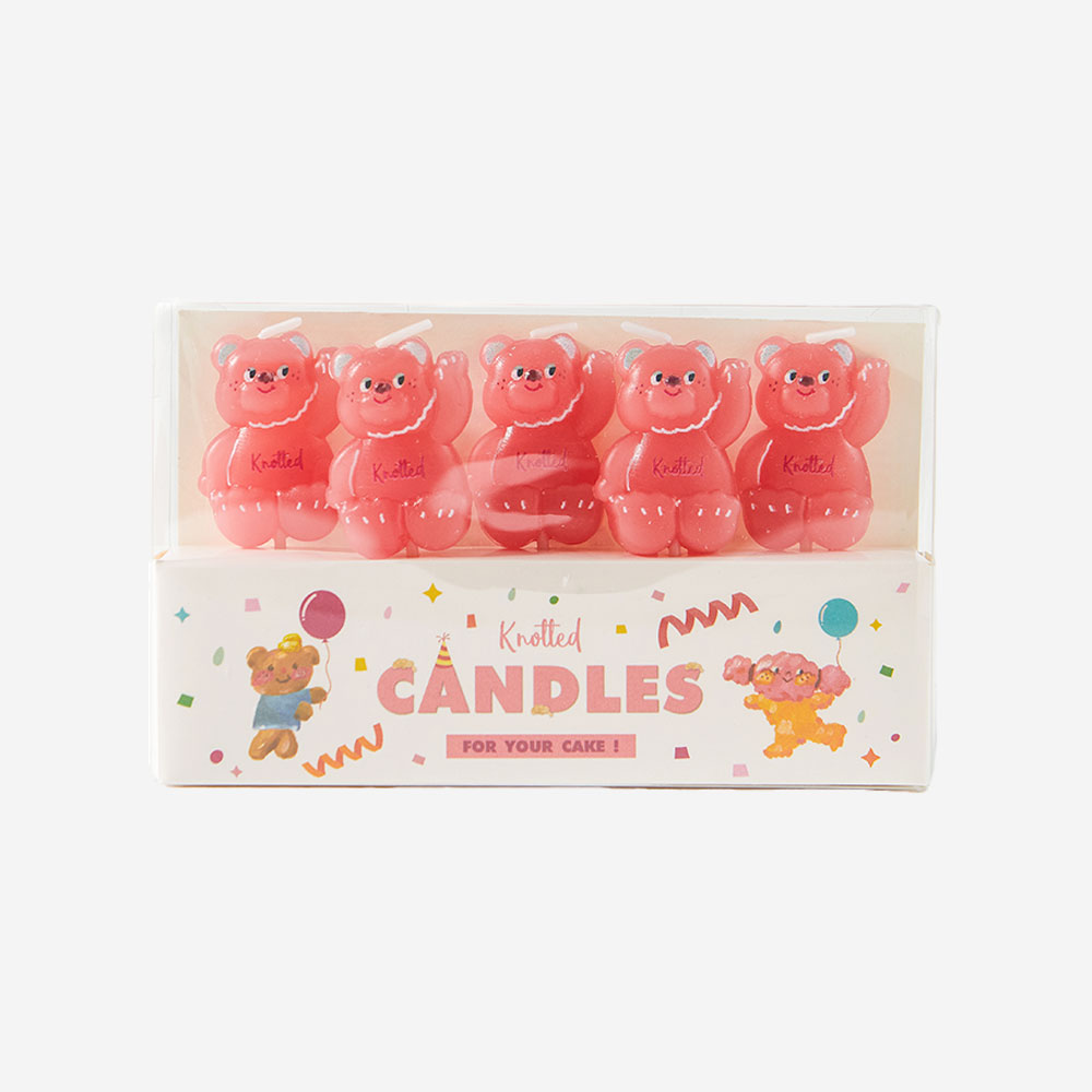 KNCGDCLVSG01PKON Knotted Sugar Bear Cake Candles