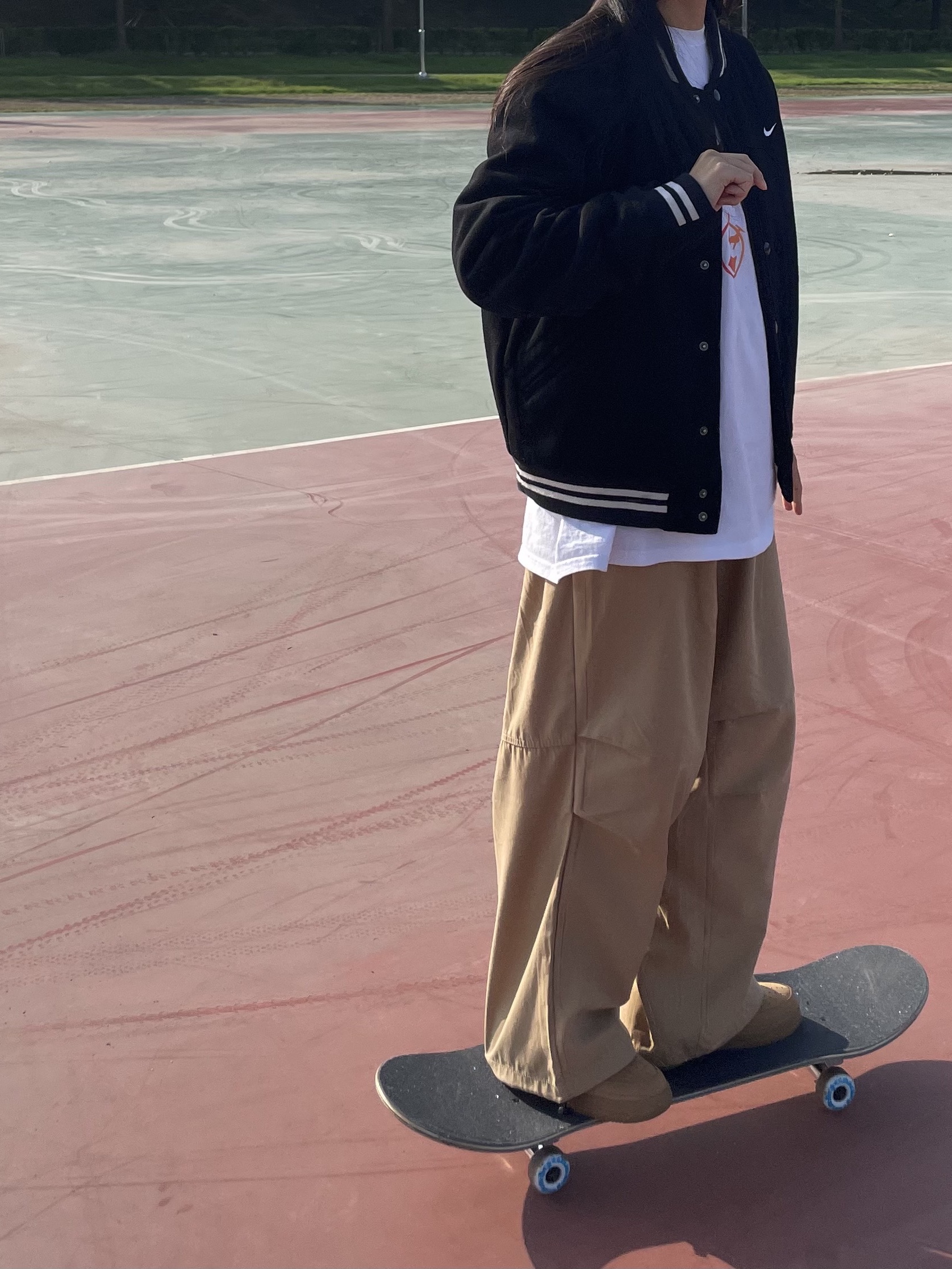Nike NSW Authentics Varsity Jacket Black - Asia, Nike x Supreme Air Force 1 Low Flax 착용 스타일 - 3