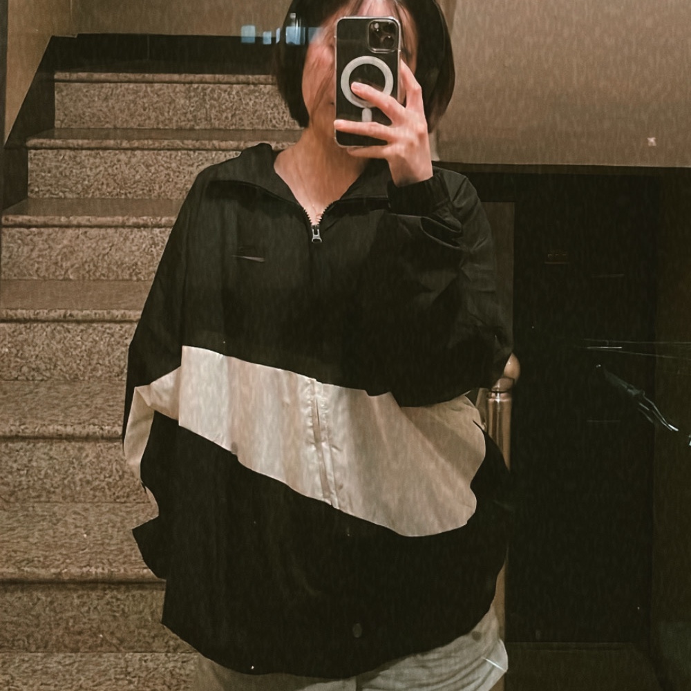 Nike NSW Big Swoosh Woven Jacket Black - Asia 착용 스타일