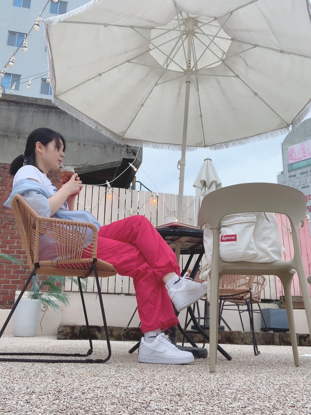 Art of Field Packable Short Sleeved Half Jacket Ice, Supreme Canvas Backpack White 착용 스타일 - 2