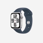 Apple Watch SE 2023 44mm GPS Silver Aluminium Case with Sport Band S/M Storm Blue (Korean Ver.)