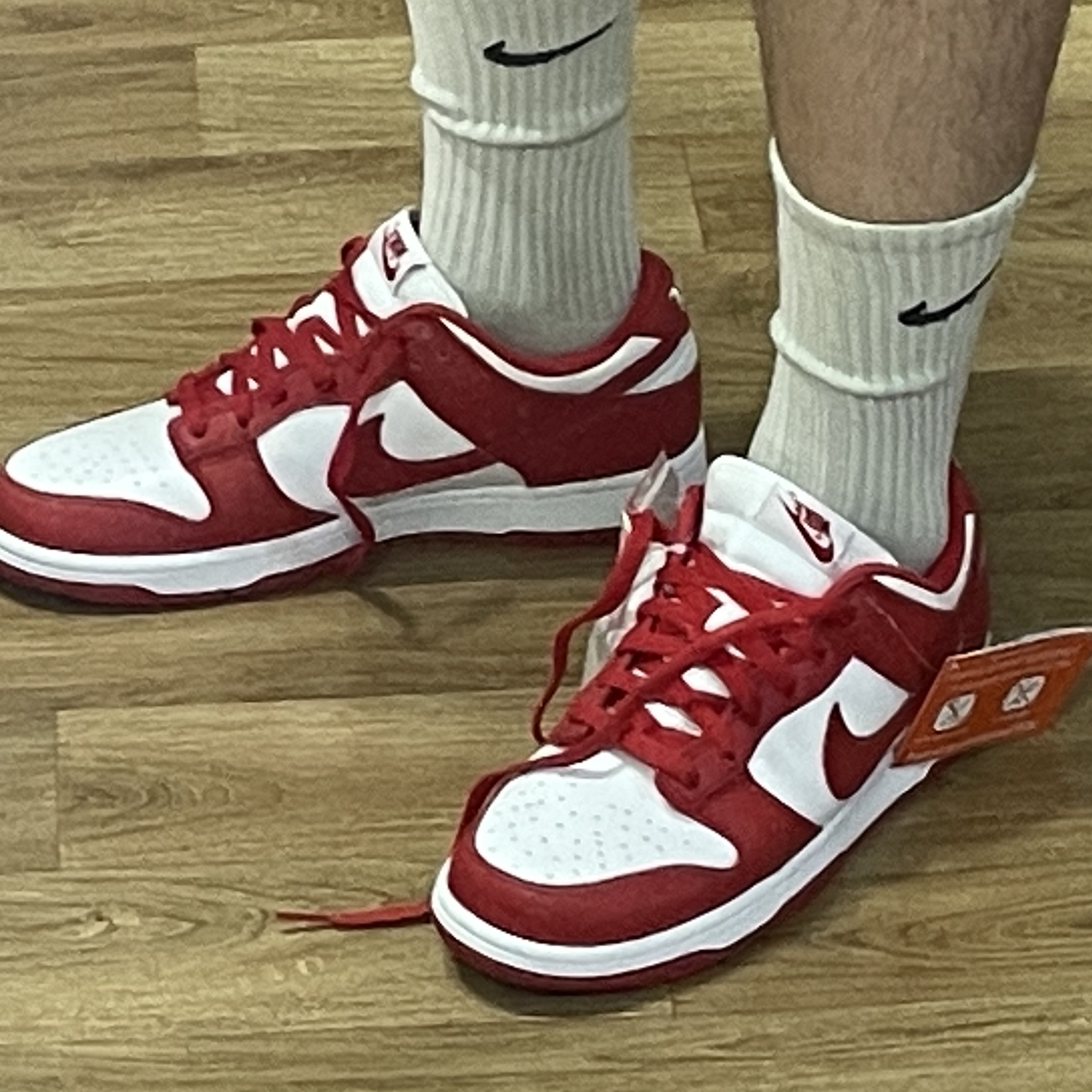 Nike Dunk Low SP White and University Red 2023 착용 스타일