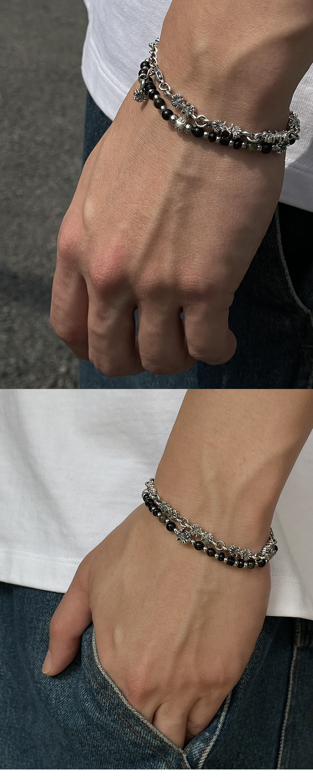 [SCUDO] 25SS-Shell Obsidian Karen Beads ブレスレット 스쿠도 쉘 옵시디언 카렌 비즈 브레슬릿 | SCUDO | KREAM