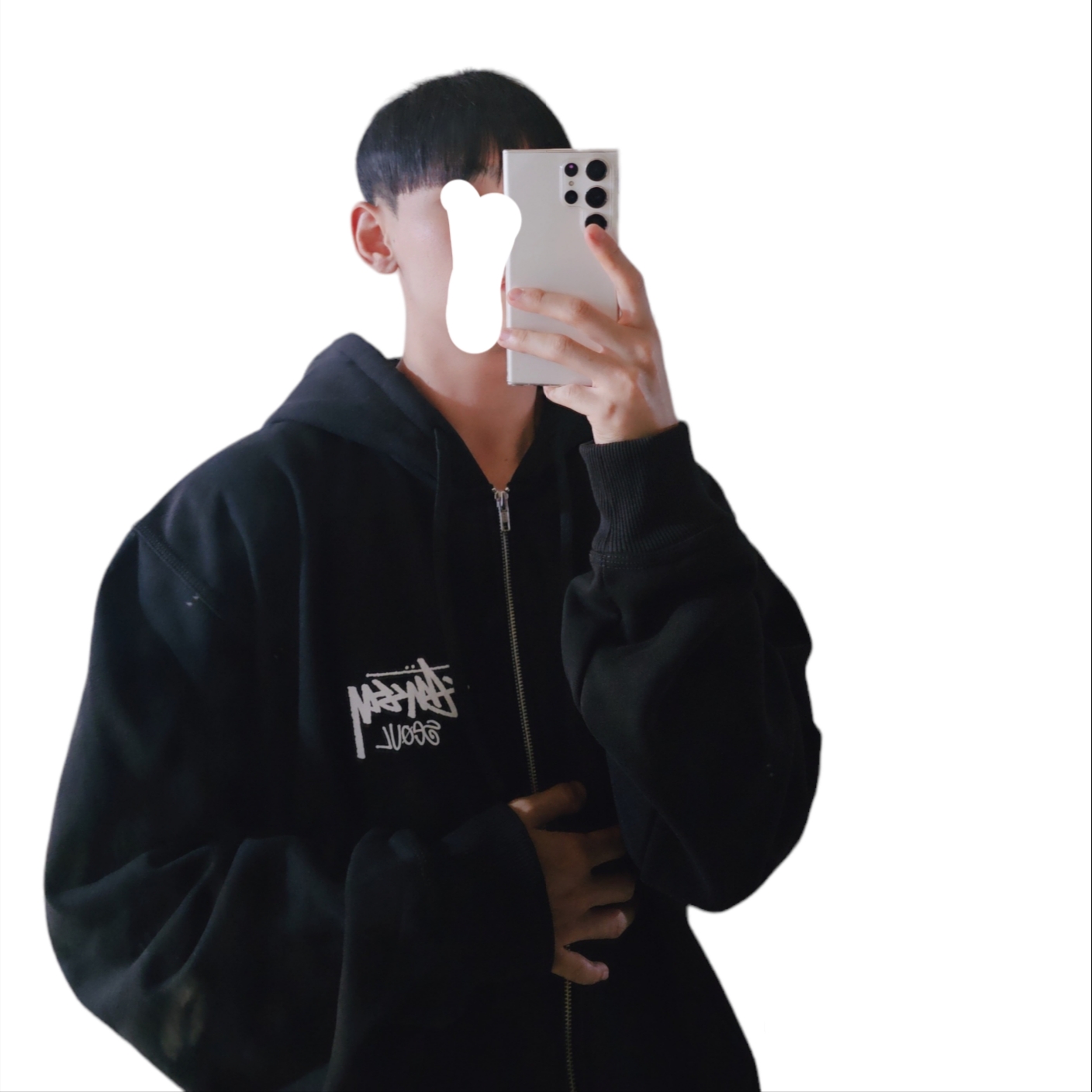 Stussy Stock Seoul Zip Hood Black 2023 착용 스타일