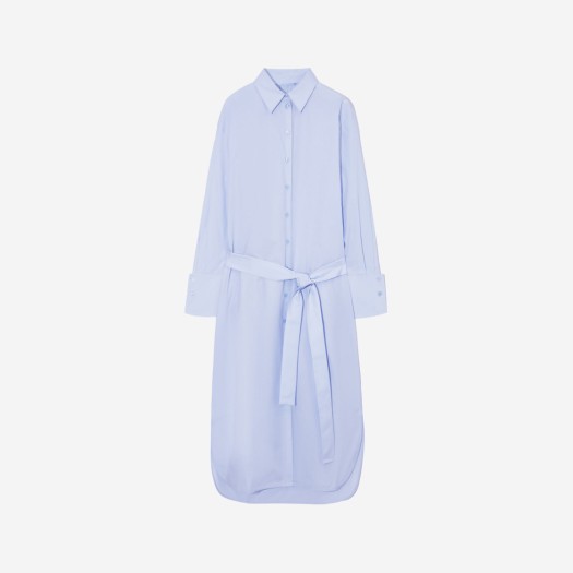 (W) 코스 벨티드 미디 셔츠 드레스 라이트 블루