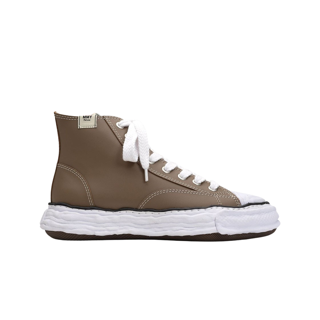 메종 미하라 야스히로 피터슨23 OG 솔 레더 하이탑 스니커즈 브라운(Maison Mihara Yasuhiro Peterson23 OG Sole Leather High-top Sneakers Brown) - 1
