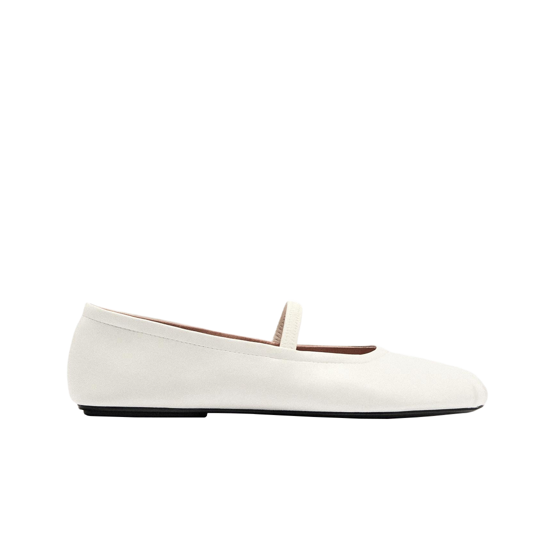 (W) 자라 셔링 발레리나 플랫 슈즈 화이트((W) Zara Shirring Ballerina Flat Shoes White) - 1
