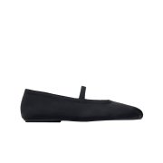 (W) Zara Fabric Ballerina Flat Shoes Black