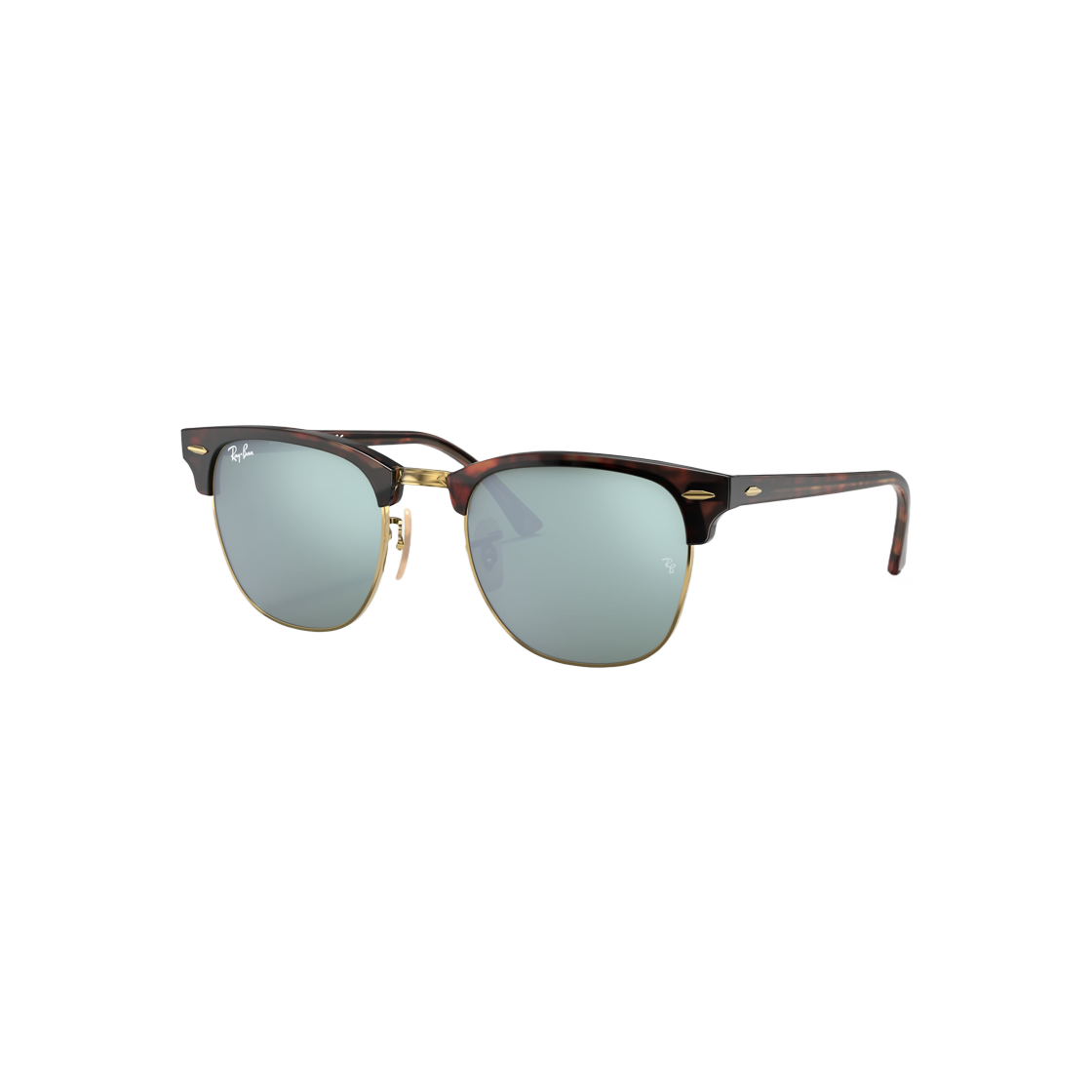 Ray-Ban Clubmaster Matte Havana On Gold Frame Silver Mirror Lenses 상세 이미지 1