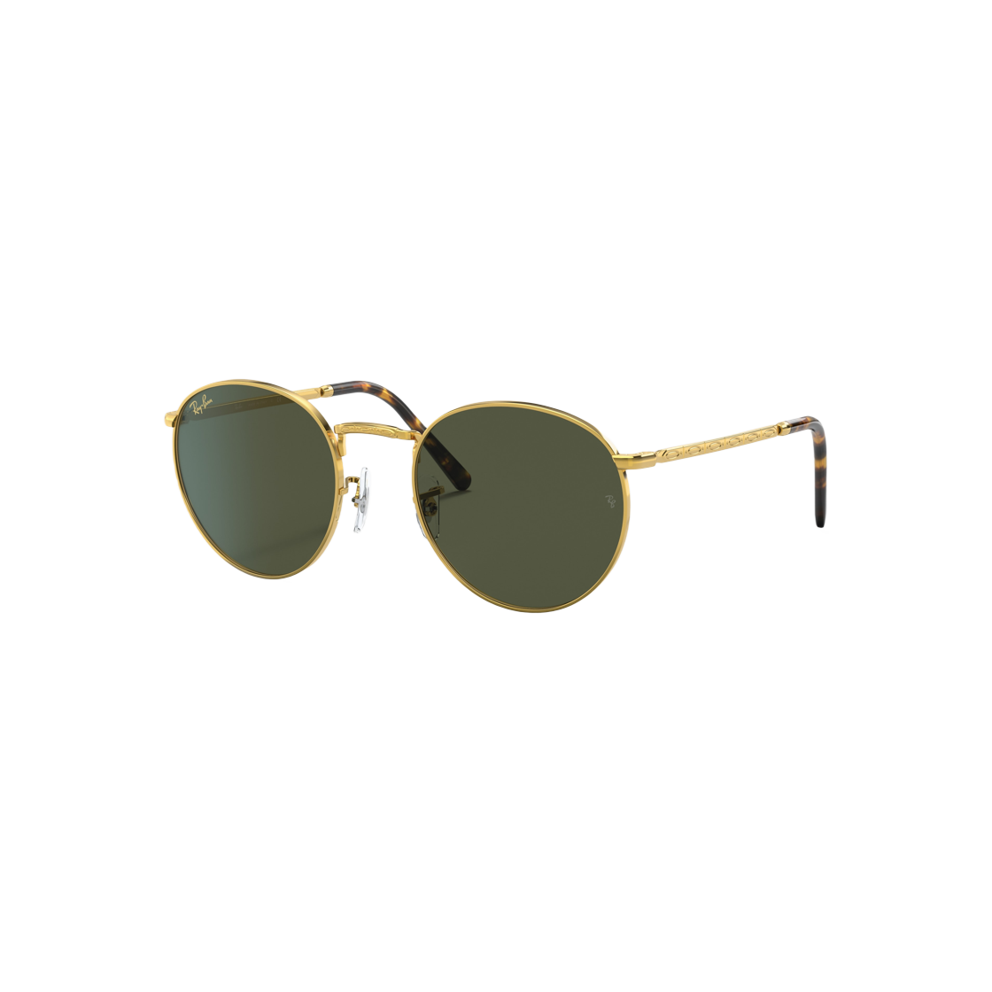 Ray-Ban New Round Metal Polished Gold Frame Green Classic Lenses 상세 이미지 1