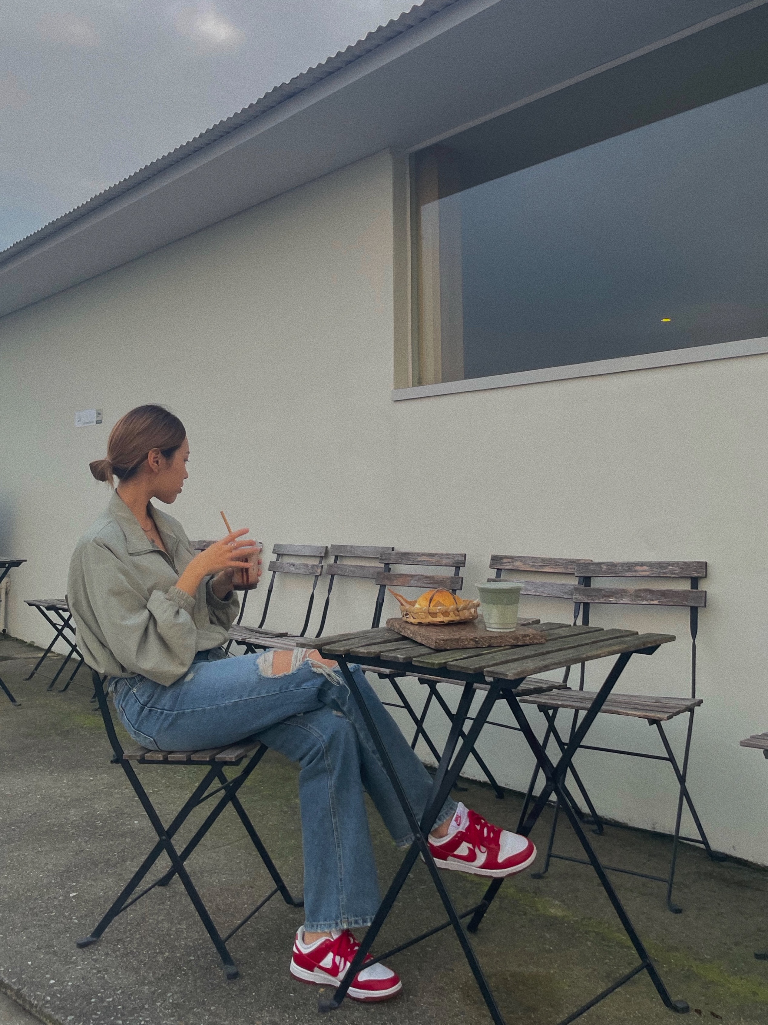 (W) Nike Dunk Low Next Nature Gym Red 착용 스타일