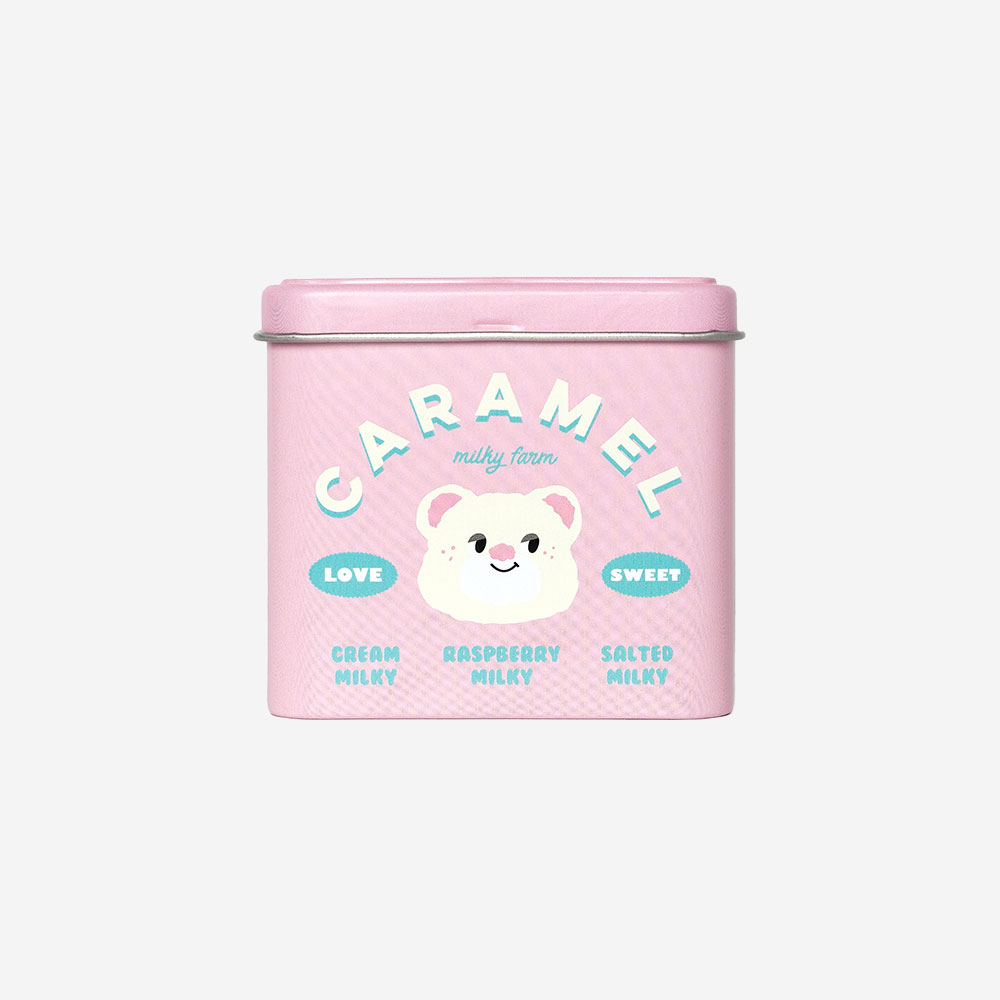 노티드 밀키팜 수제 밀크 카라멜 틴케이스 세트 핑크(Knotted Milkyfarm Caramel Teen Case Set Pink)