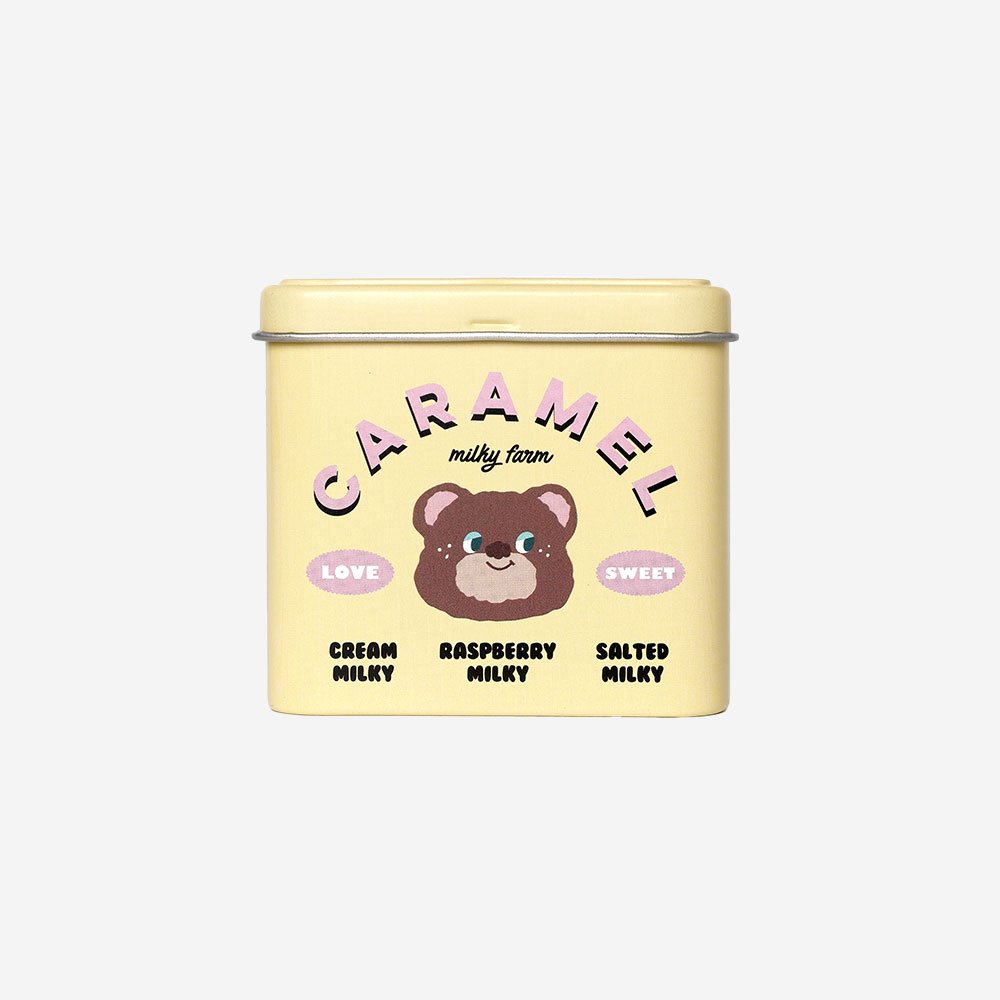 노티드 밀키팜 수제 밀크 카라멜 틴케이스 세트 옐로우(Knotted Milkyfarm Caramel Teen Case Set Yellow)