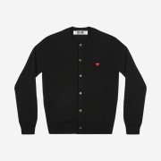 (W) Play Comme des Garcons Mini Red Heart Knit Cardigan Black