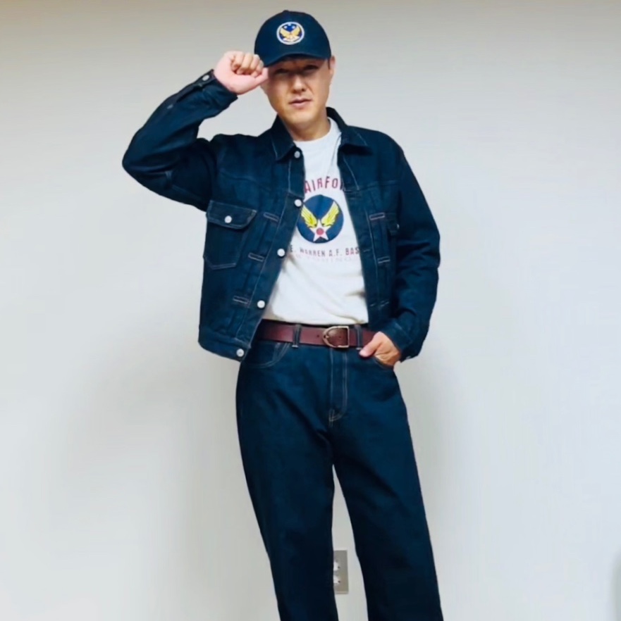 Double RL Garment Dyeing Twill Ball Cap Indigo 착용 스타일 - 1