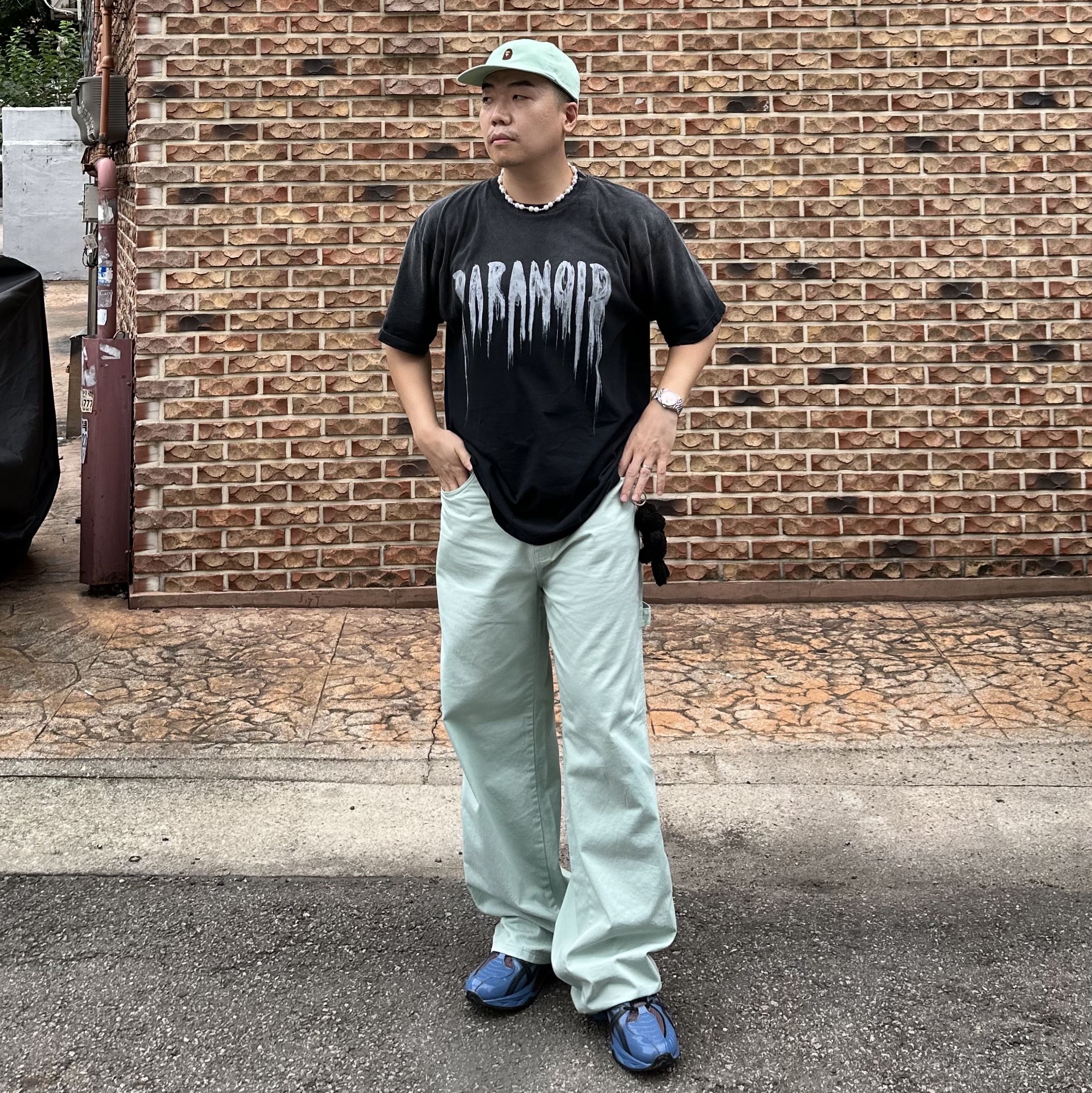 Asics HN2-S Protoblast Azure 착용 스타일 - 1
