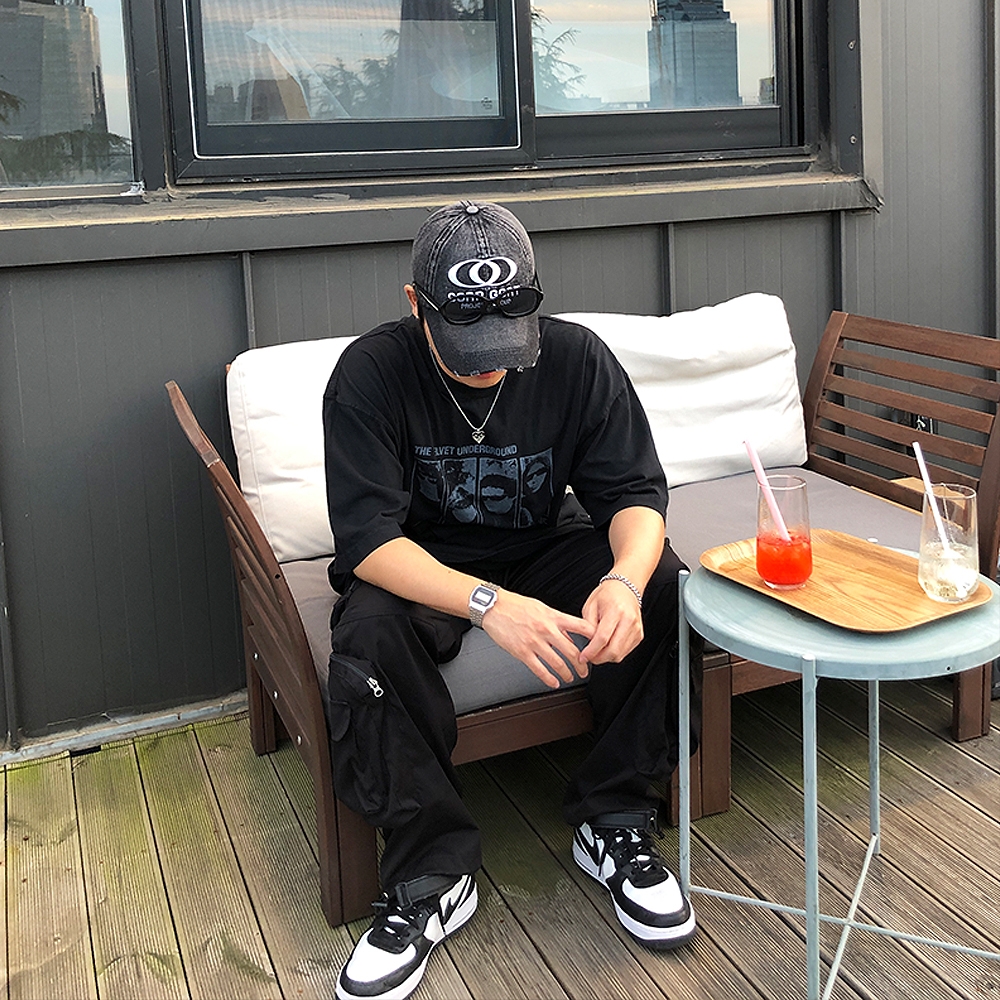 Nike x Stussy Air Force 1 '07 Mid SP Black and Light Bone, Casio A-159WA-N1 착용 스타일