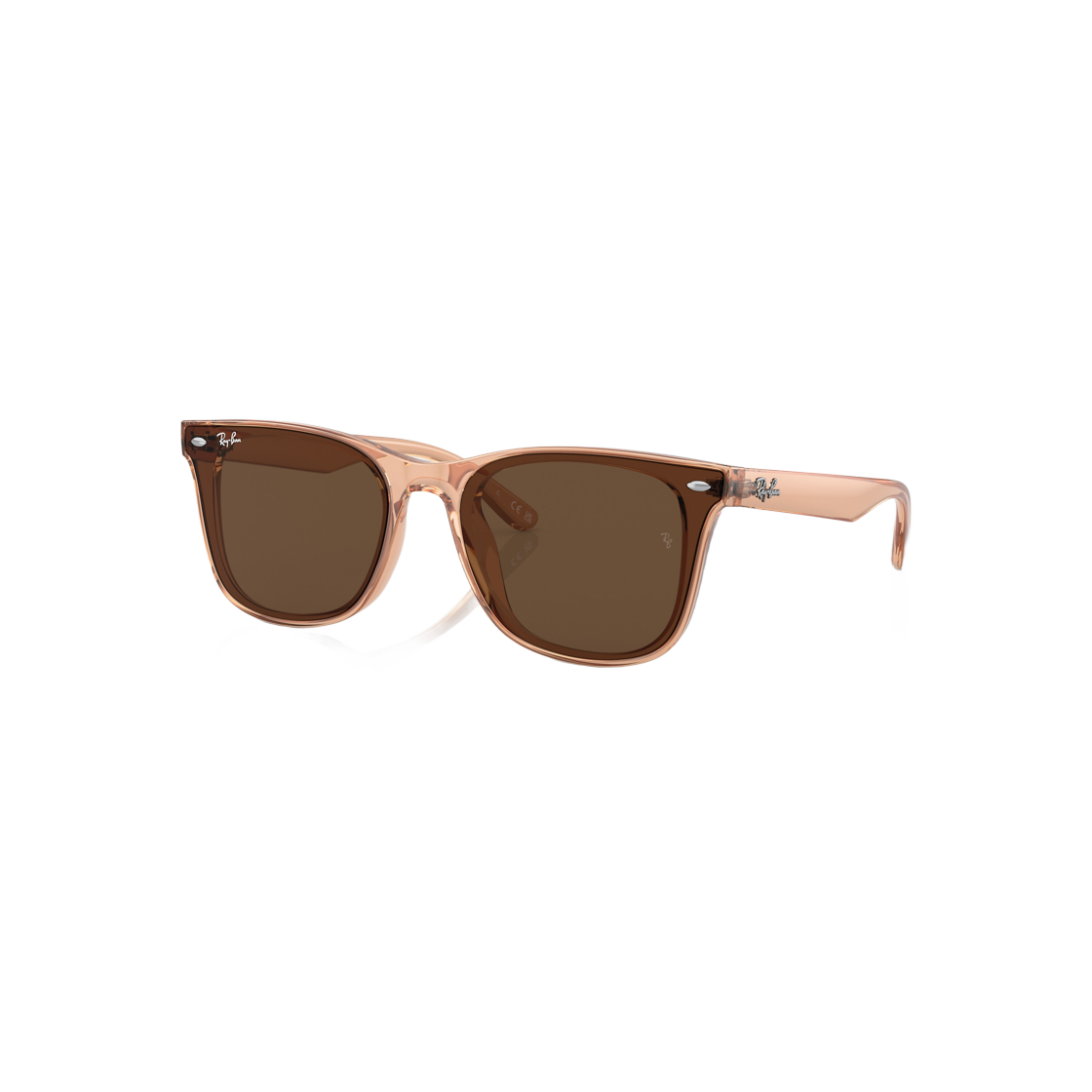 Ray-Ban RB4391D Polished Transparent Brown Frame Dark Brown Classic Lenses Low Bridge Fit 상세 이미지 1