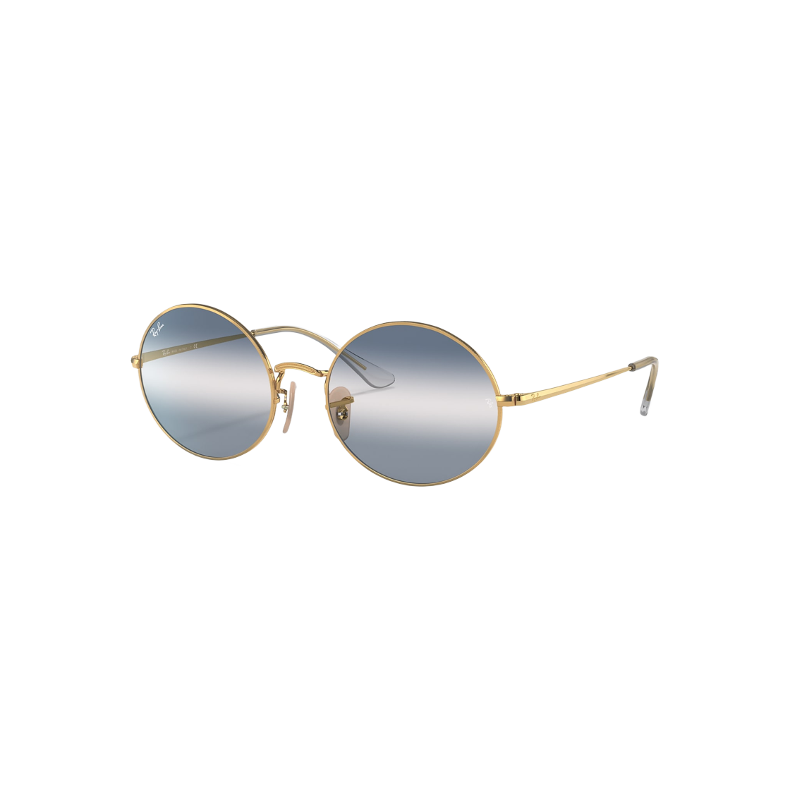 Ray-Ban Oval 1970 Bi-Gradient Polished Gold Frame Clear Blue Lenses 상세 이미지 1