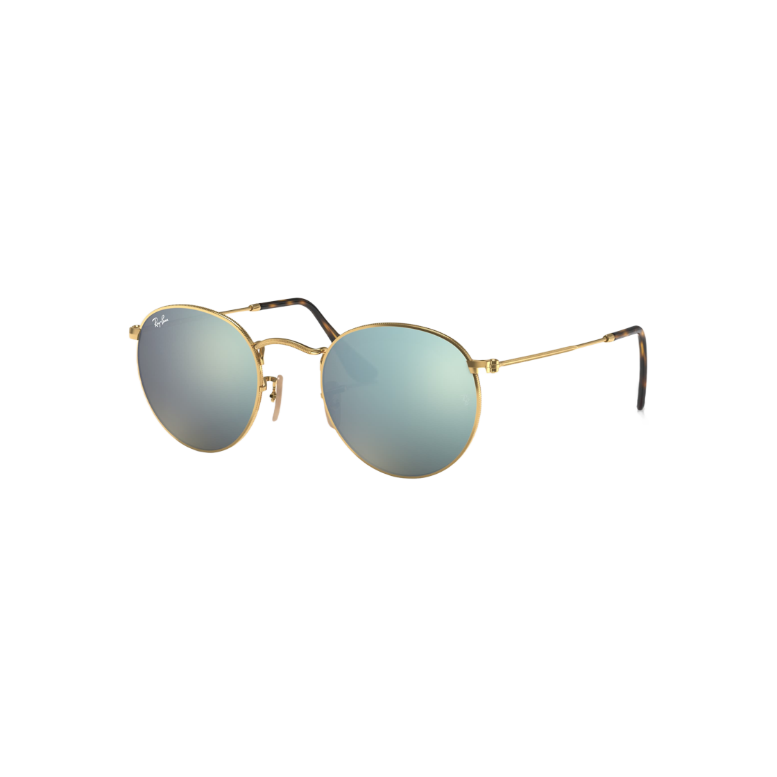 Ray-Ban Round Metal Polished Gold Frame Silver Mirror Lenses 상세 이미지 1