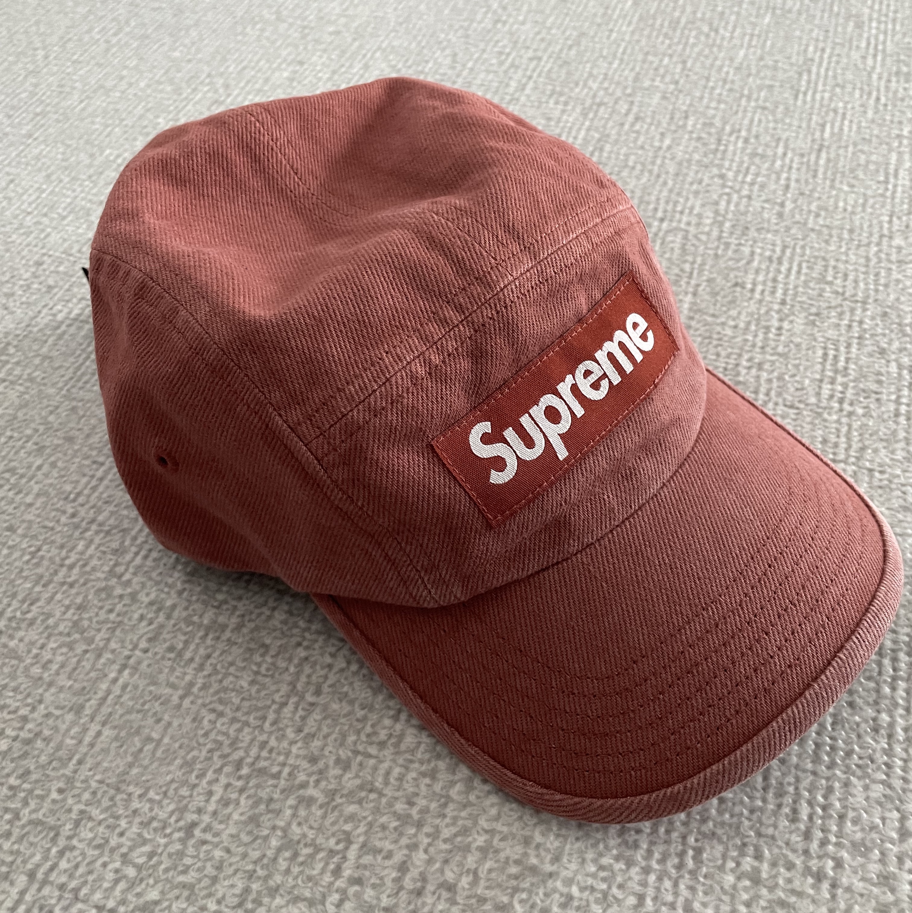 Supreme Denim Camp Cap Rust - 23SS 착용 스타일