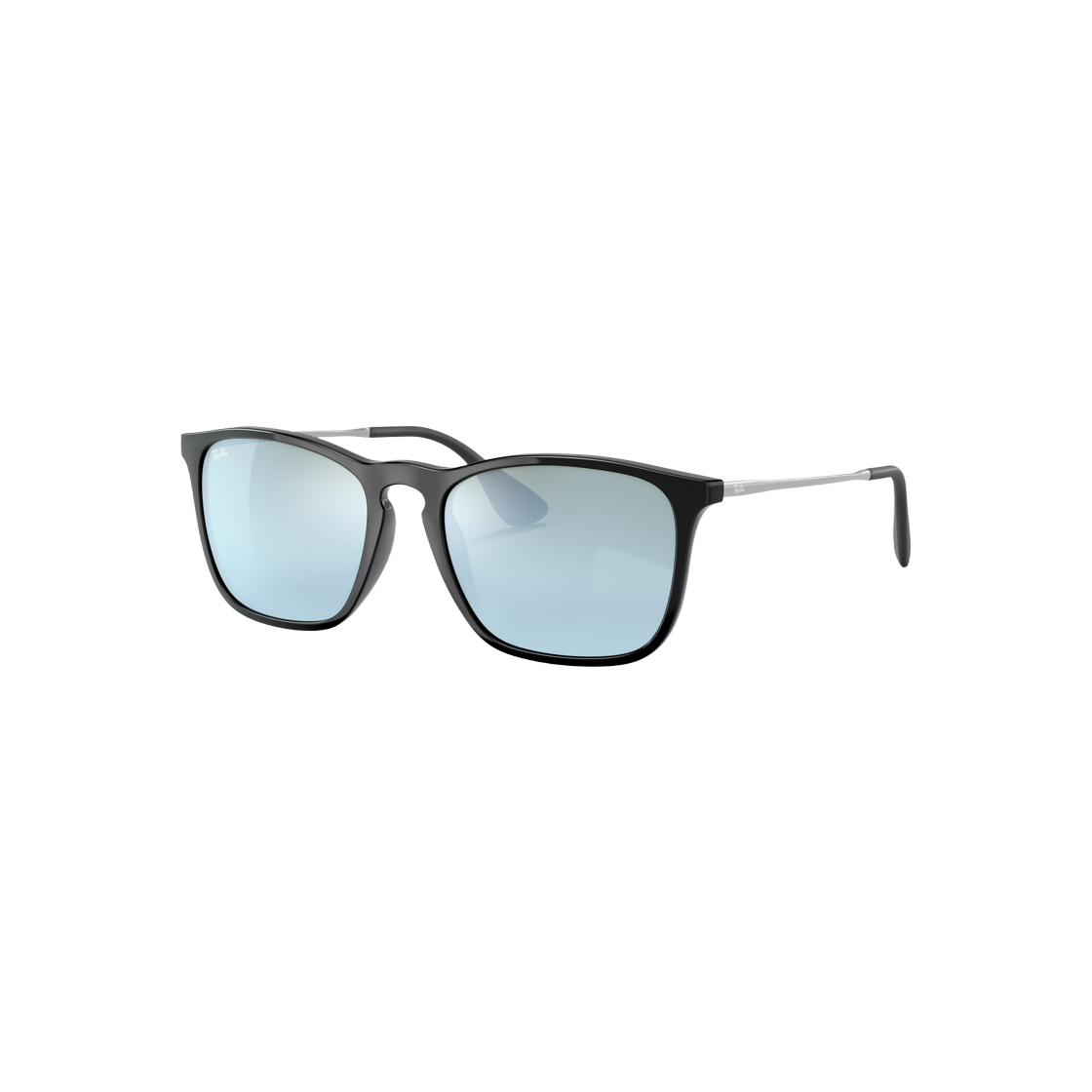 Ray-Ban Chris Polished Black Frame Silver Mirror Lenses Low Bridge Fit 상세 이미지 1