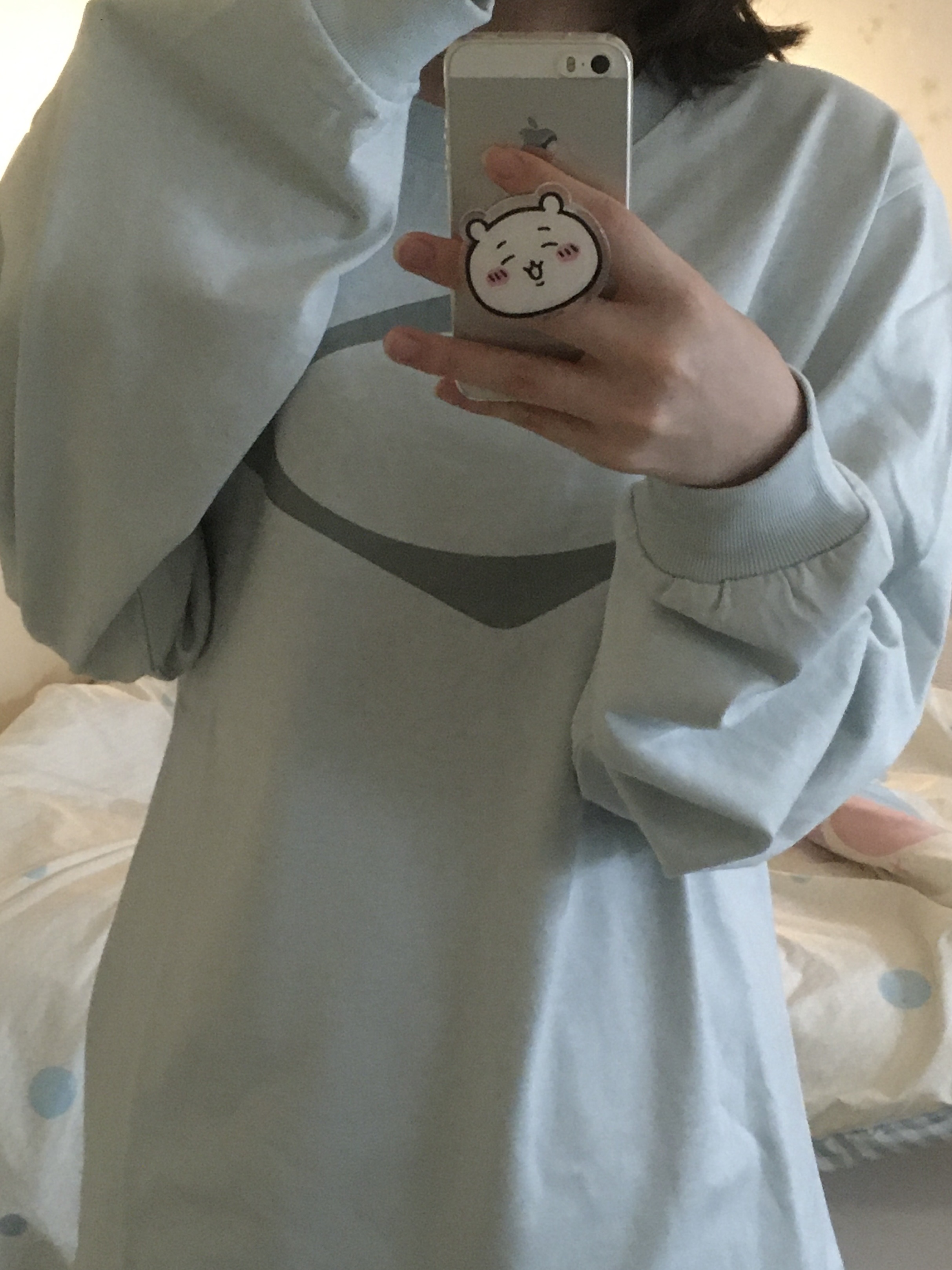 Mischief Rhombus Long Sleeve Sky Blue 착용 스타일 - 3