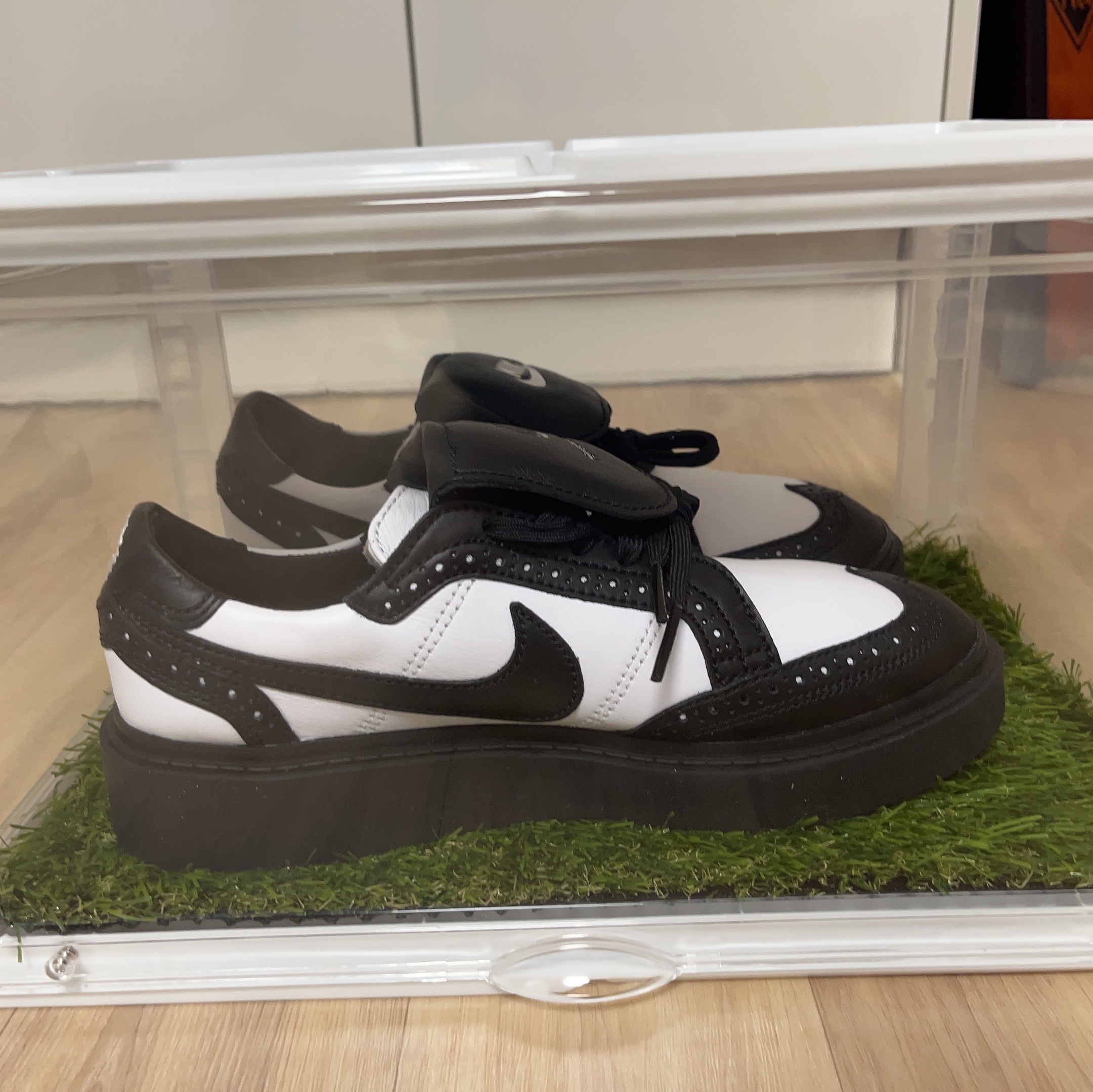 Nike x Peaceminusone Kwondo1 Black and White 착용 스타일 - 1
