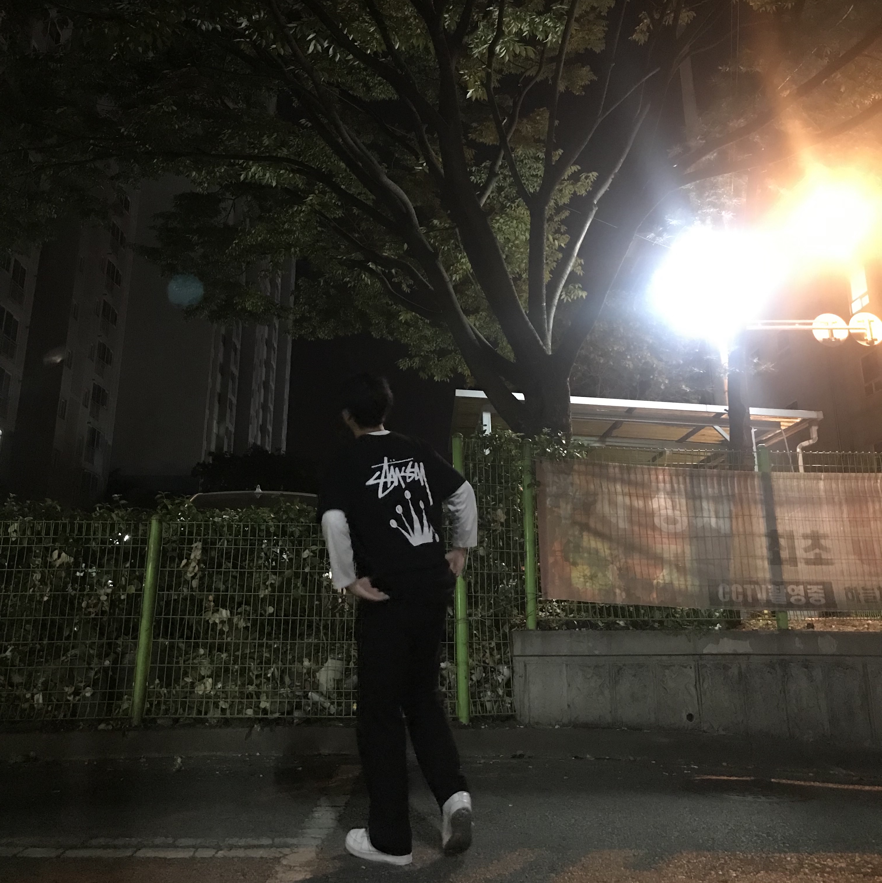Stussy Stock Crown T-Shirt Black 착용 스타일 - 1