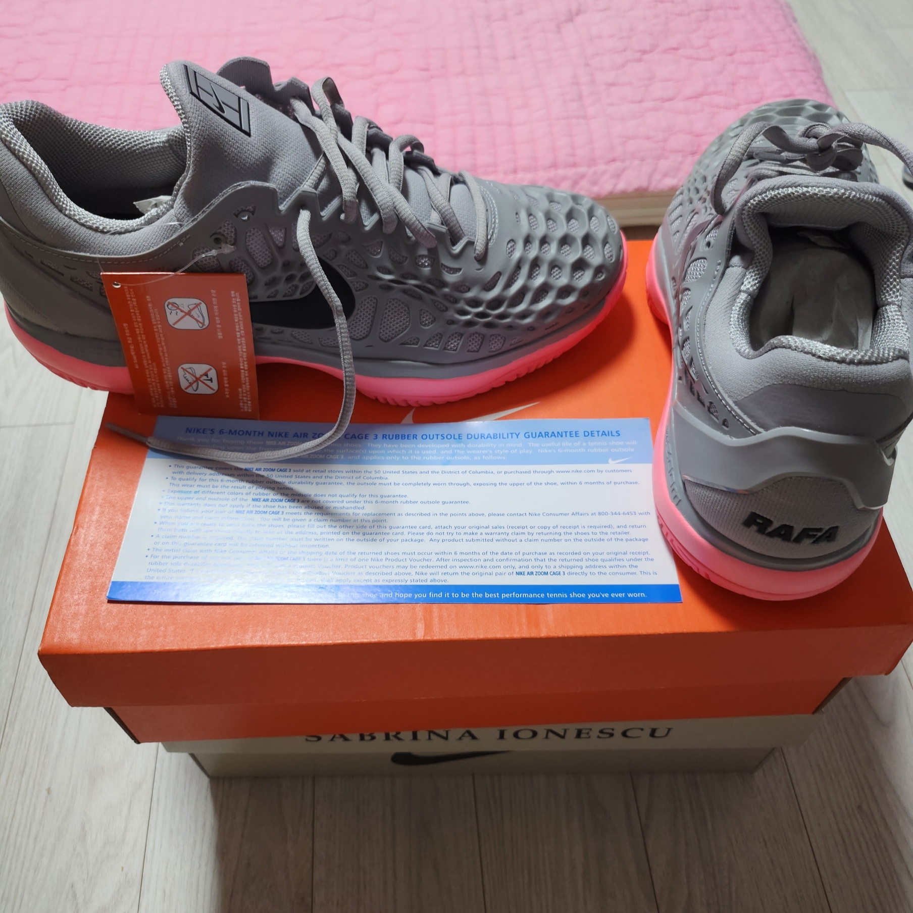 Nike Court Air Zoom Vapor Pro White, Nike Court Air Zoom Vapor Pro HC Photo Blue 착용 스타일 - 3