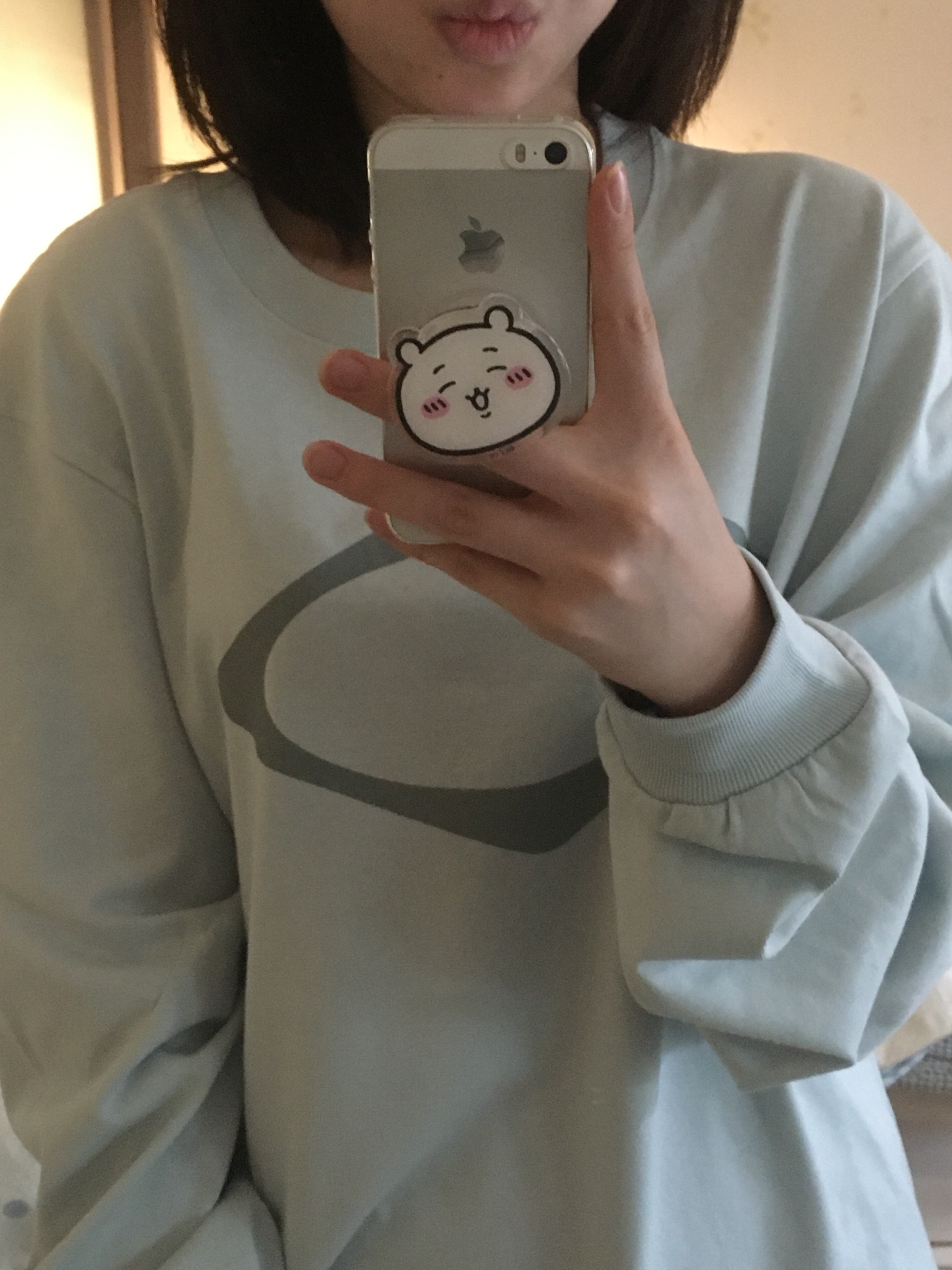 Mischief Rhombus Long Sleeve Sky Blue 착용 스타일 - 1