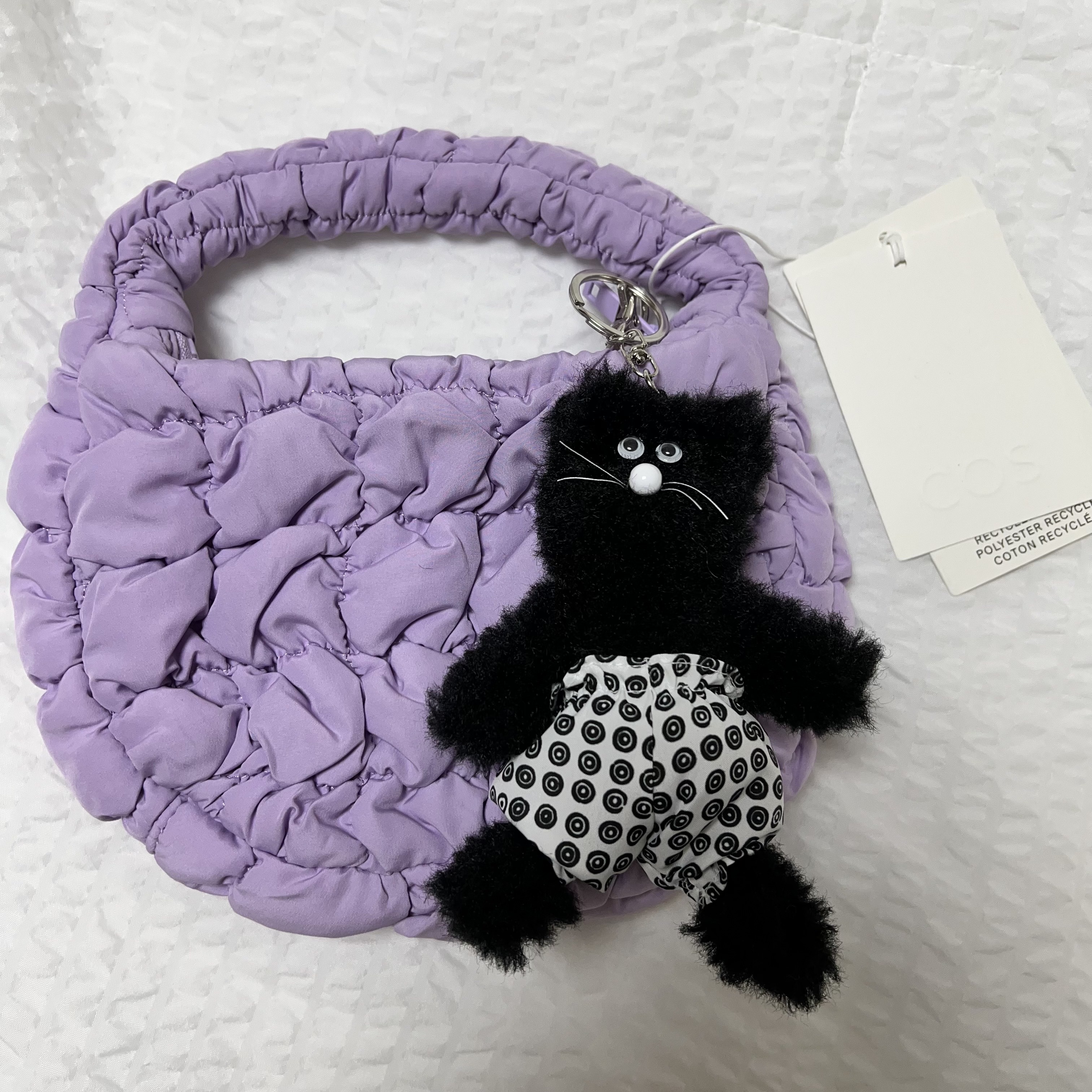COS Quilted Micro Bag Purple 착용 스타일