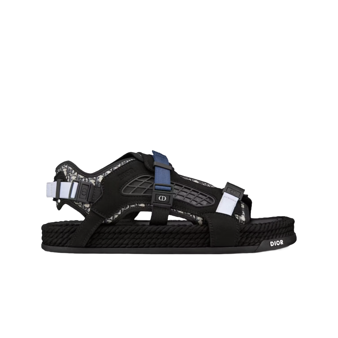 디올 아틀라스 샌들 베이지 & 블랙 오블리크 자카드 블랙 스웨이드(Dior Atlas Sandal Beige & Black Dior Oblique Jacquard Black Suede) - 1