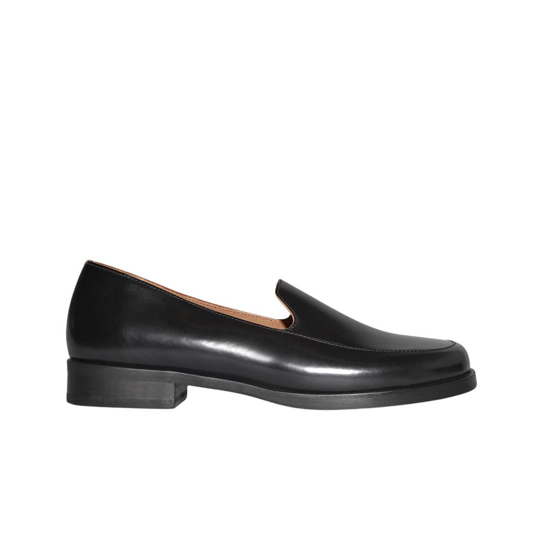 (W) 코스 미니멀 레더 로퍼 블랙((W) COS Minimal Leather Loafers Black)
