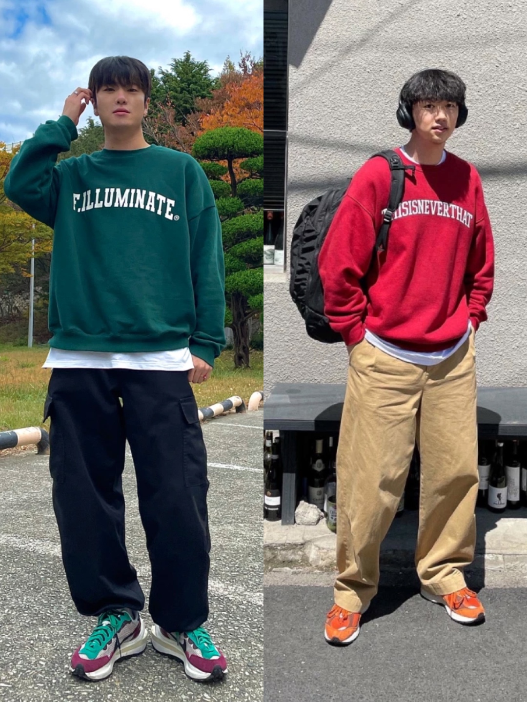 Nike x Sacai VaporWaffle String & Black Villain Red, New Balance 2002R Rust Oxide 착용 스타일 - 2