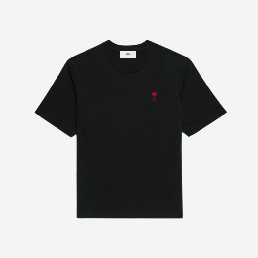 아미 스몰 하트 로고 박시 핏 티셔츠 블랙
