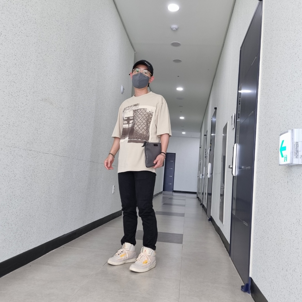 Jordan x Bephies Beauty Supply x Union T-Shirt Rattan (FD4246-206), Jordan 2 x Union Retro SP Rattan 착용 스타일