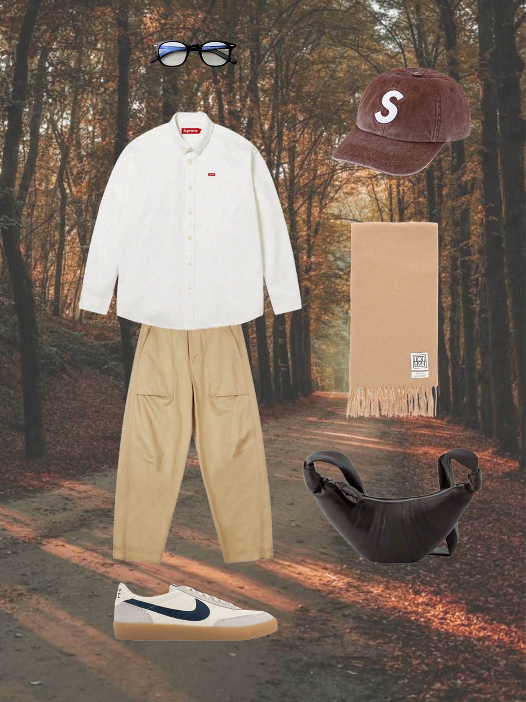 A.P.C. Betty Bag Nut Brown, Play Comme des Garcons Striped LS T-Shirt Black White 착용 스타일 - 5